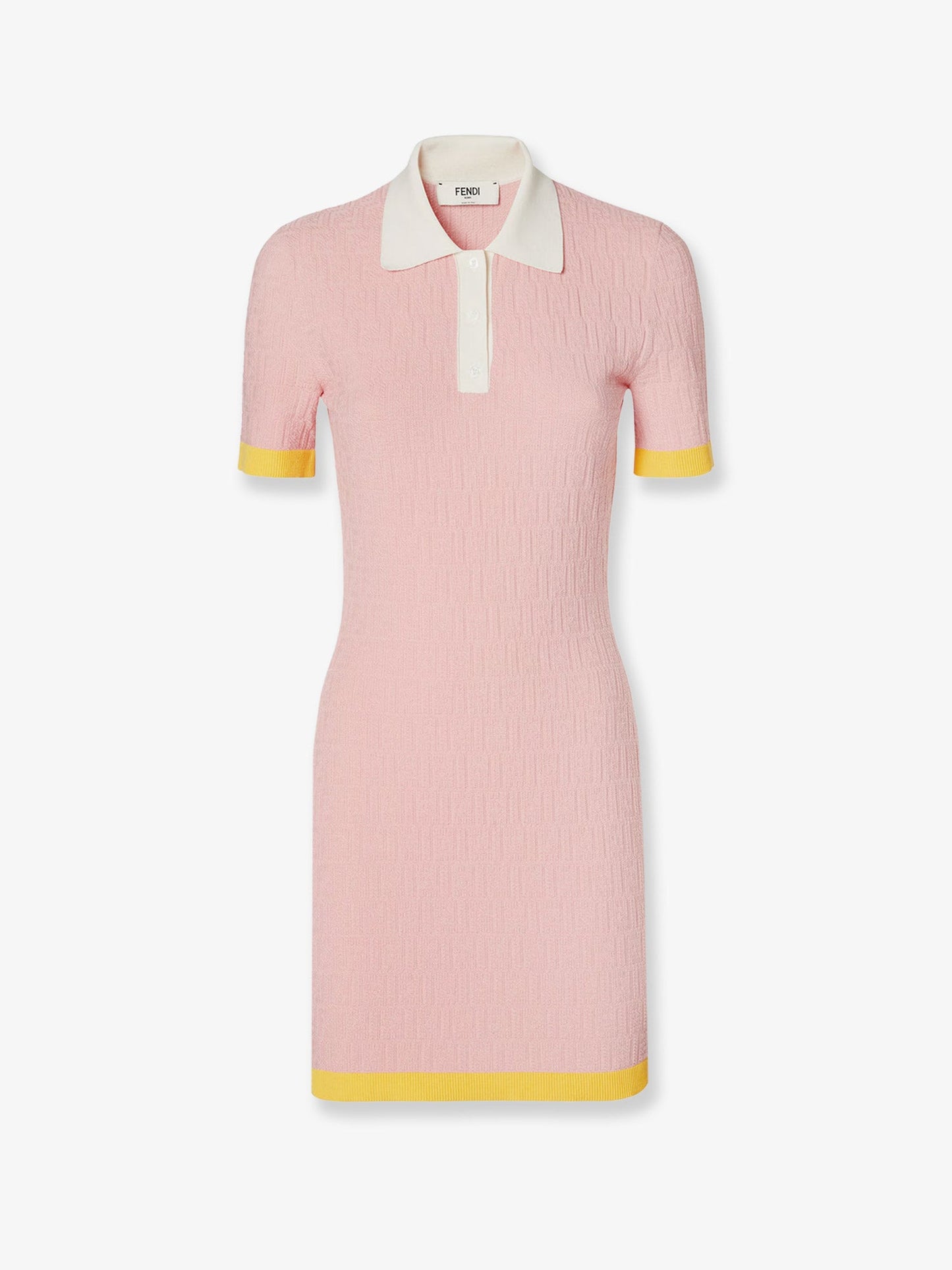 Fendi Women Cotton And Silk Blend Short Dress With All-Over Ff Motif FENDI