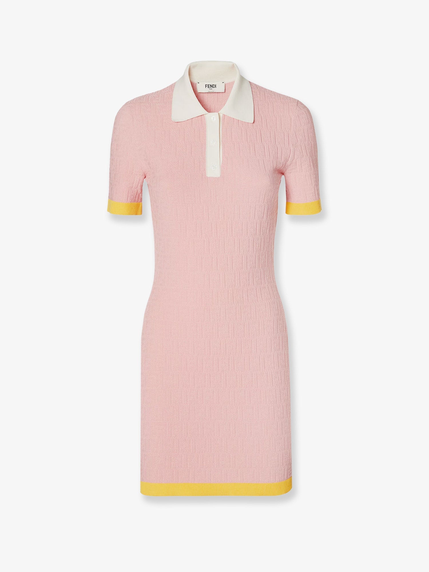 Fendi Women Cotton And Silk Blend Short Dress With All-Over Ff Motif FENDI