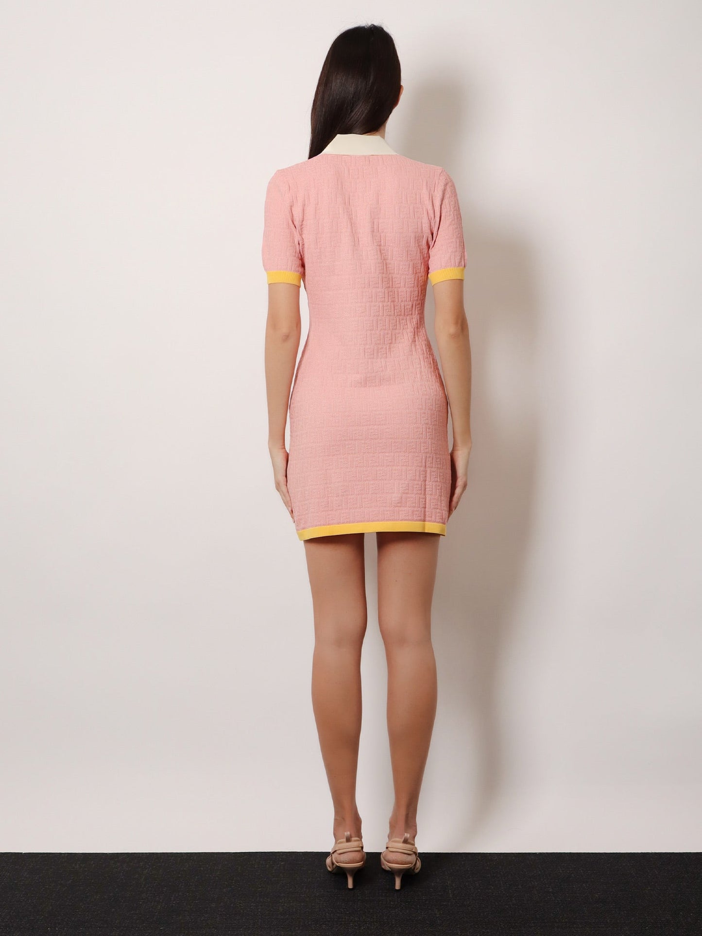 Fendi Women Cotton And Silk Blend Short Dress With All-Over Ff Motif FENDI
