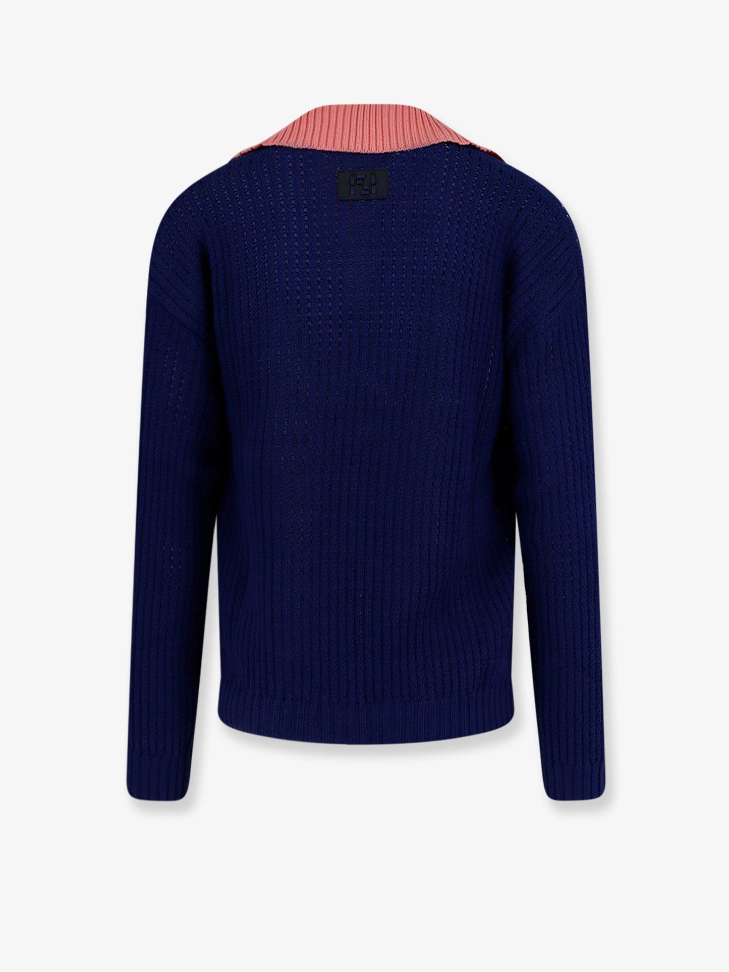 Fendi Men Cotton Sweater With Contrasting Collar FENDI