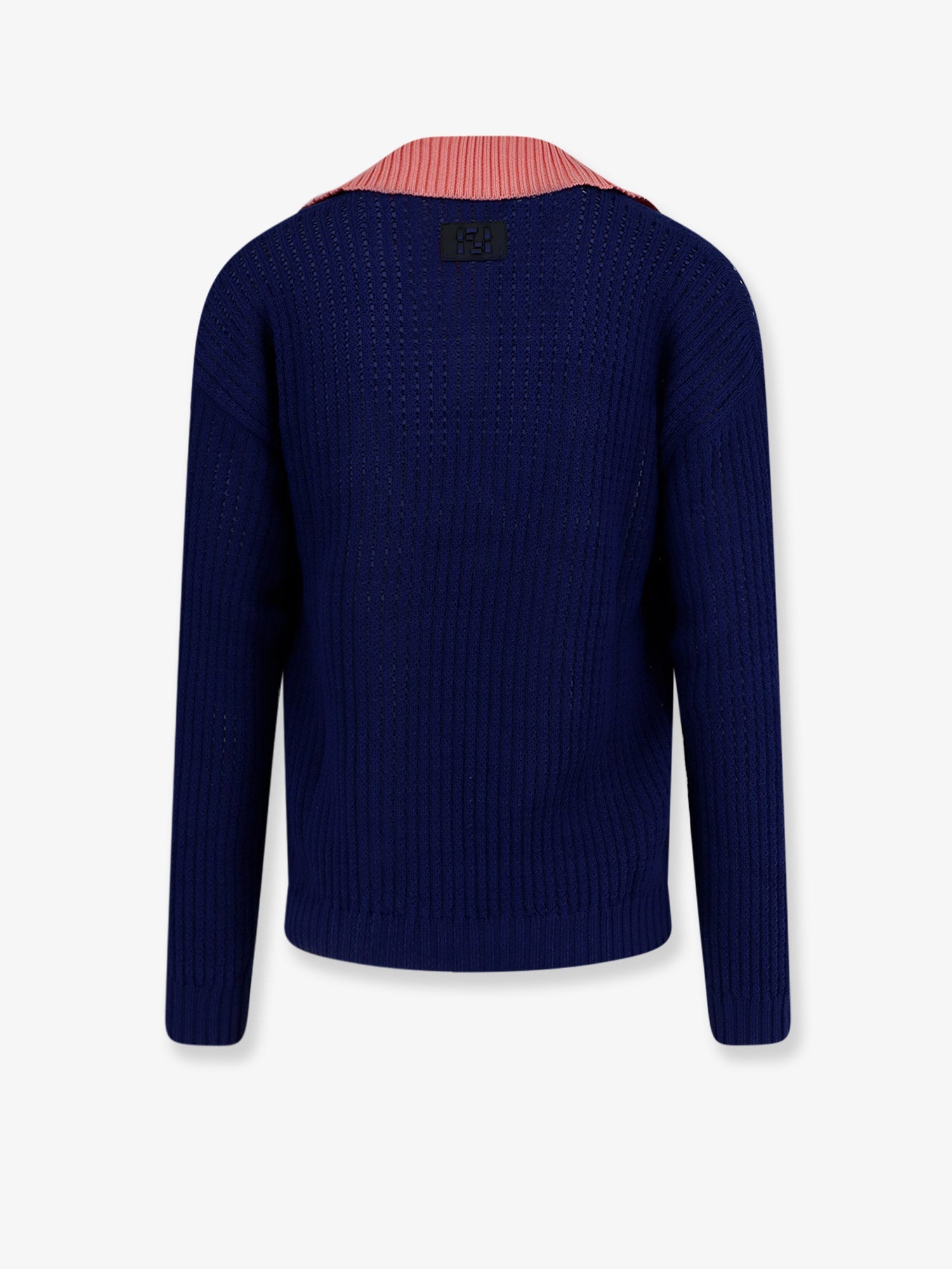 Fendi Men Cotton Sweater With Contrasting Collar FENDI