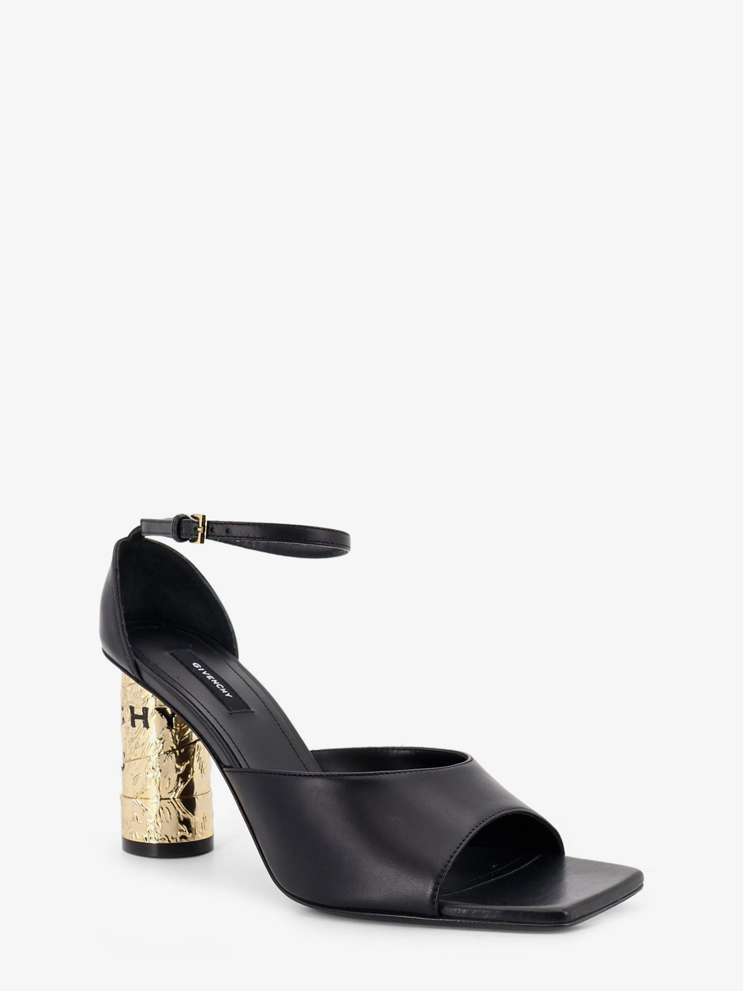 Givenchy Women Leather Sandals With Tape Heel GIVENCHY