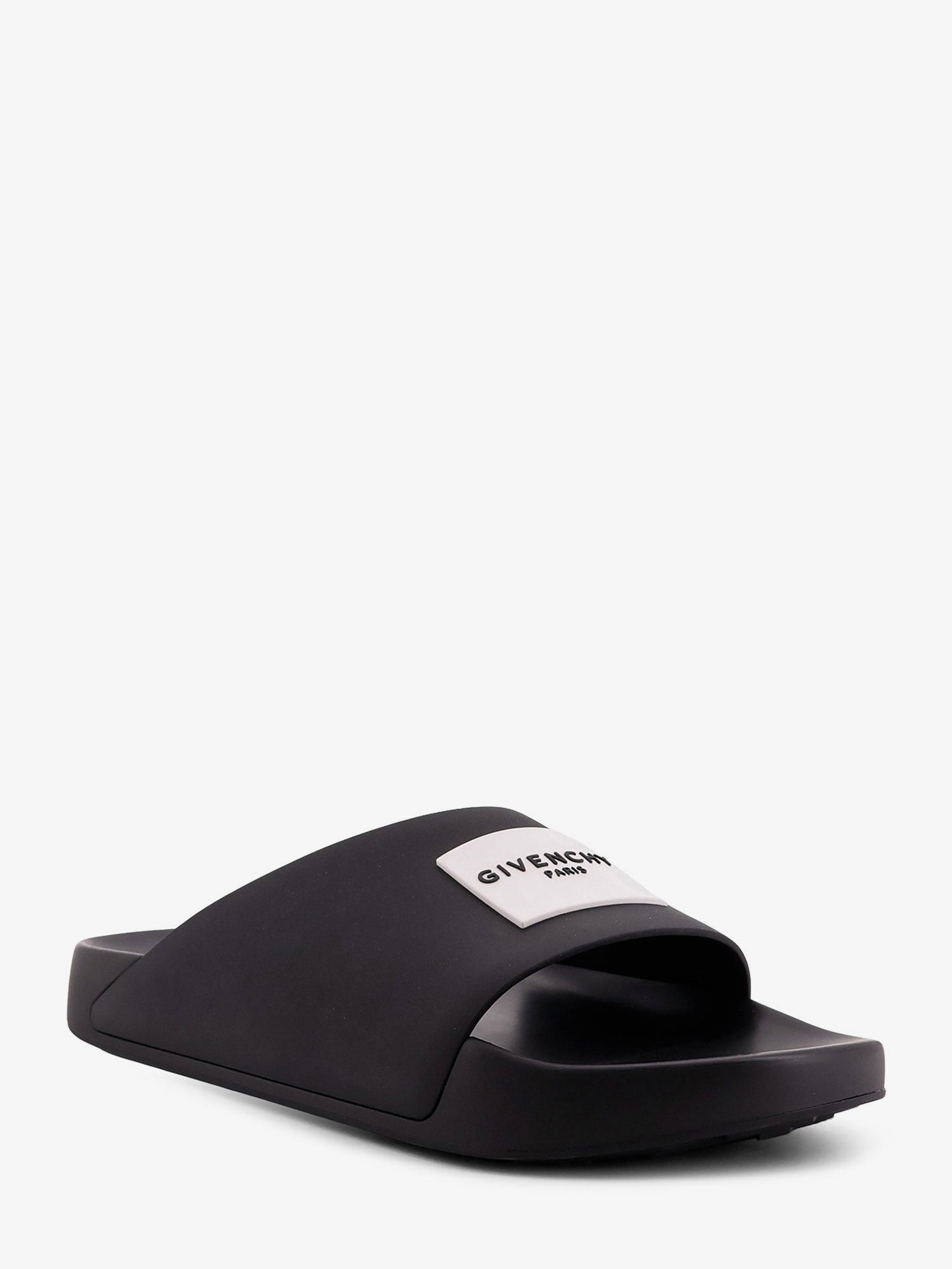 Givenchy Men Rubber Slide With Logo Lettering Patch GIVENCHY