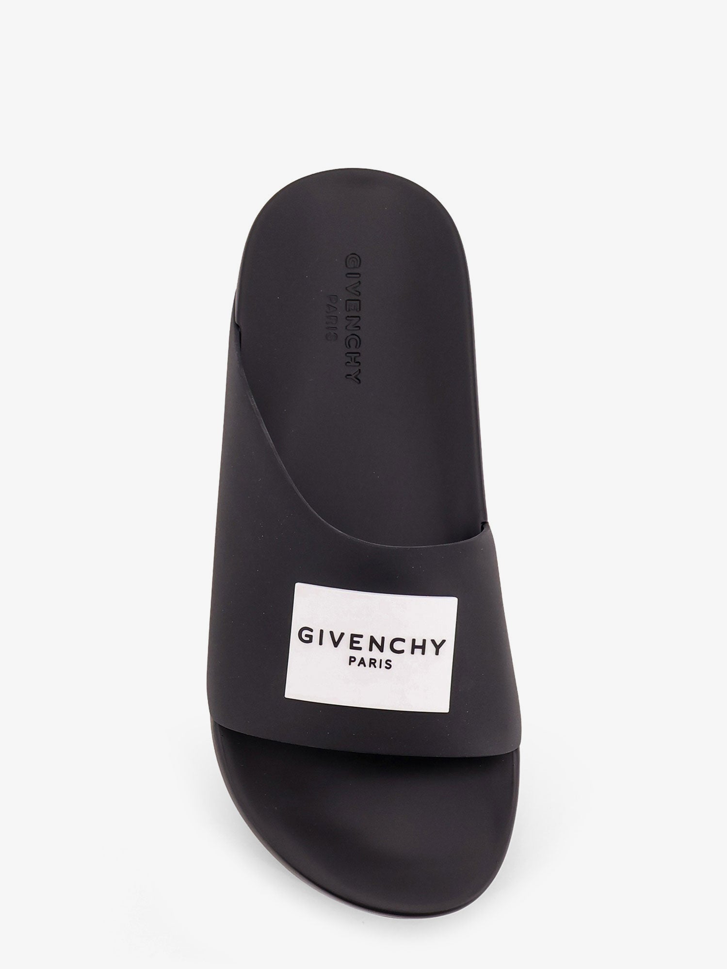 Givenchy Men Rubber Slide With Logo Lettering Patch GIVENCHY