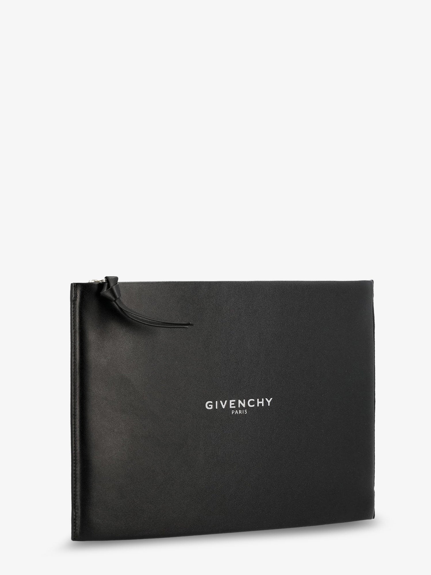 Givenchy Men Leather Clutch Bag With Lettering Logo On The Front GIVENCHY