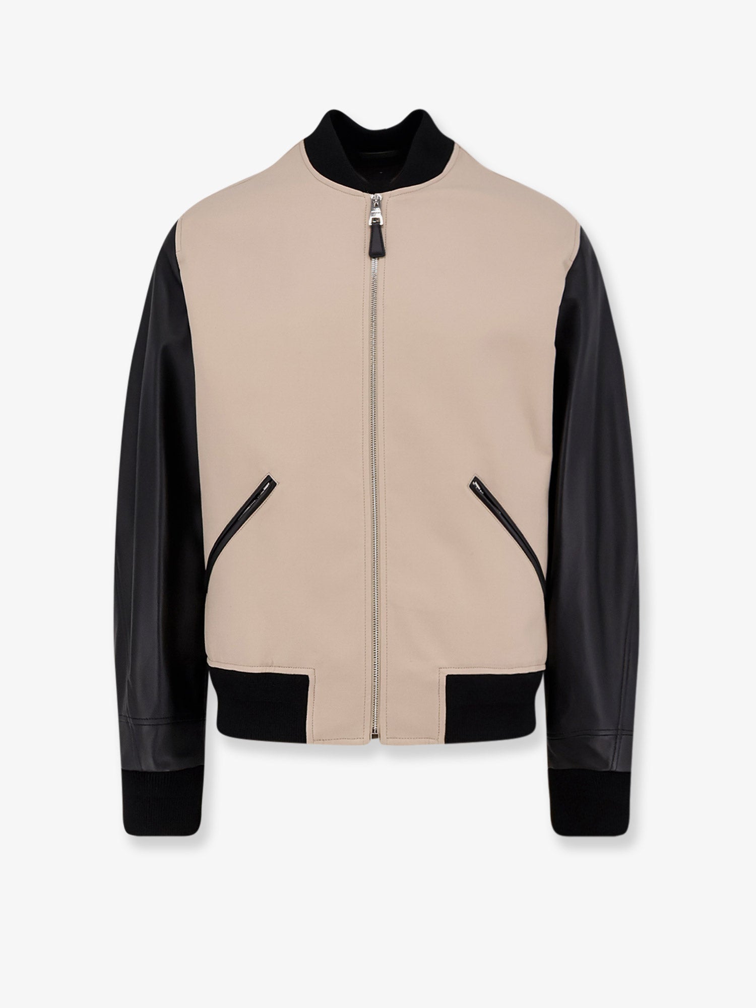 Givenchy Men Cotton Jacket With Leather Sleeves GIVENCHY