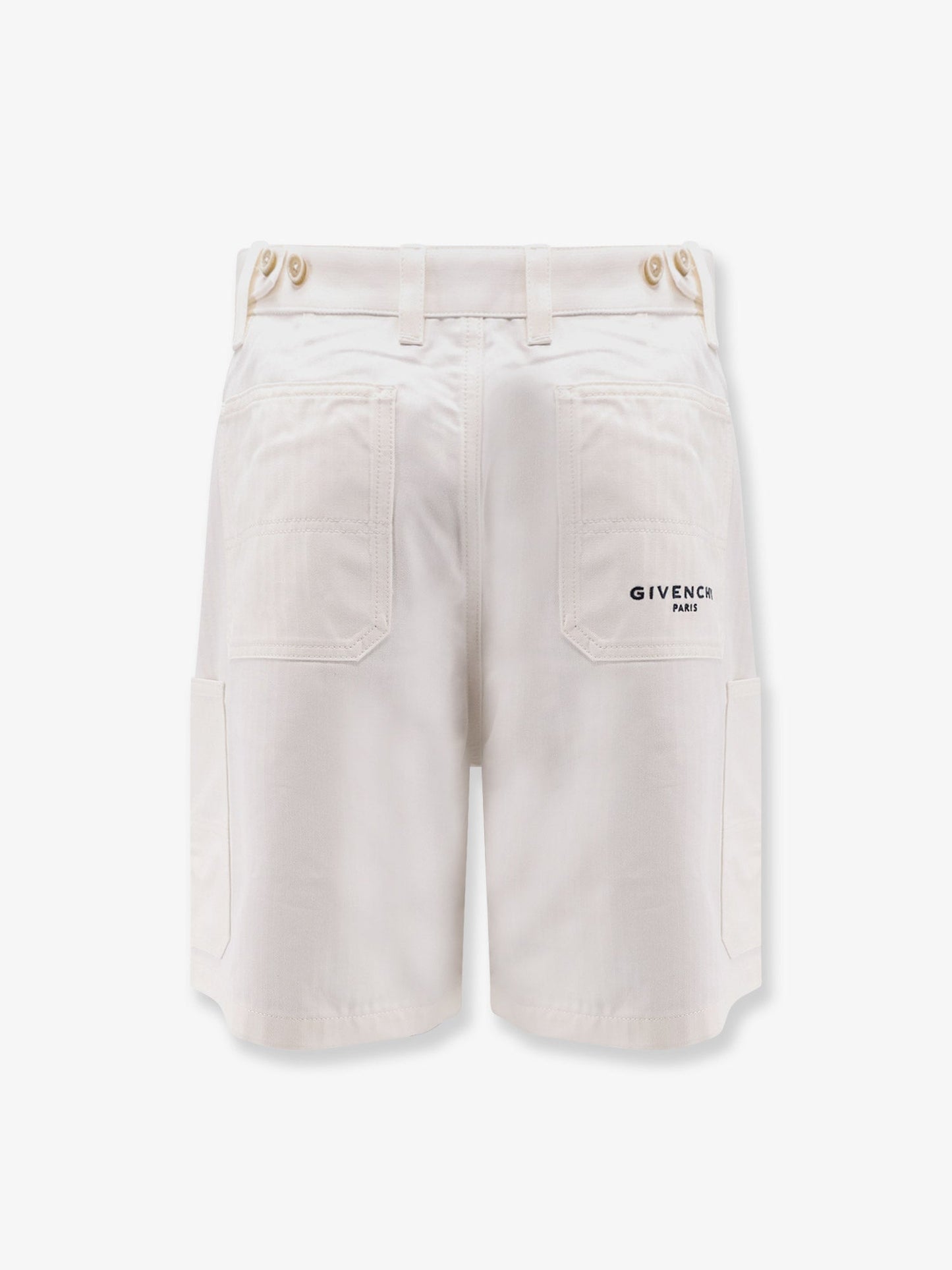 Givenchy Men Cotton Bermuda Shorts With Logo Embroidery GIVENCHY