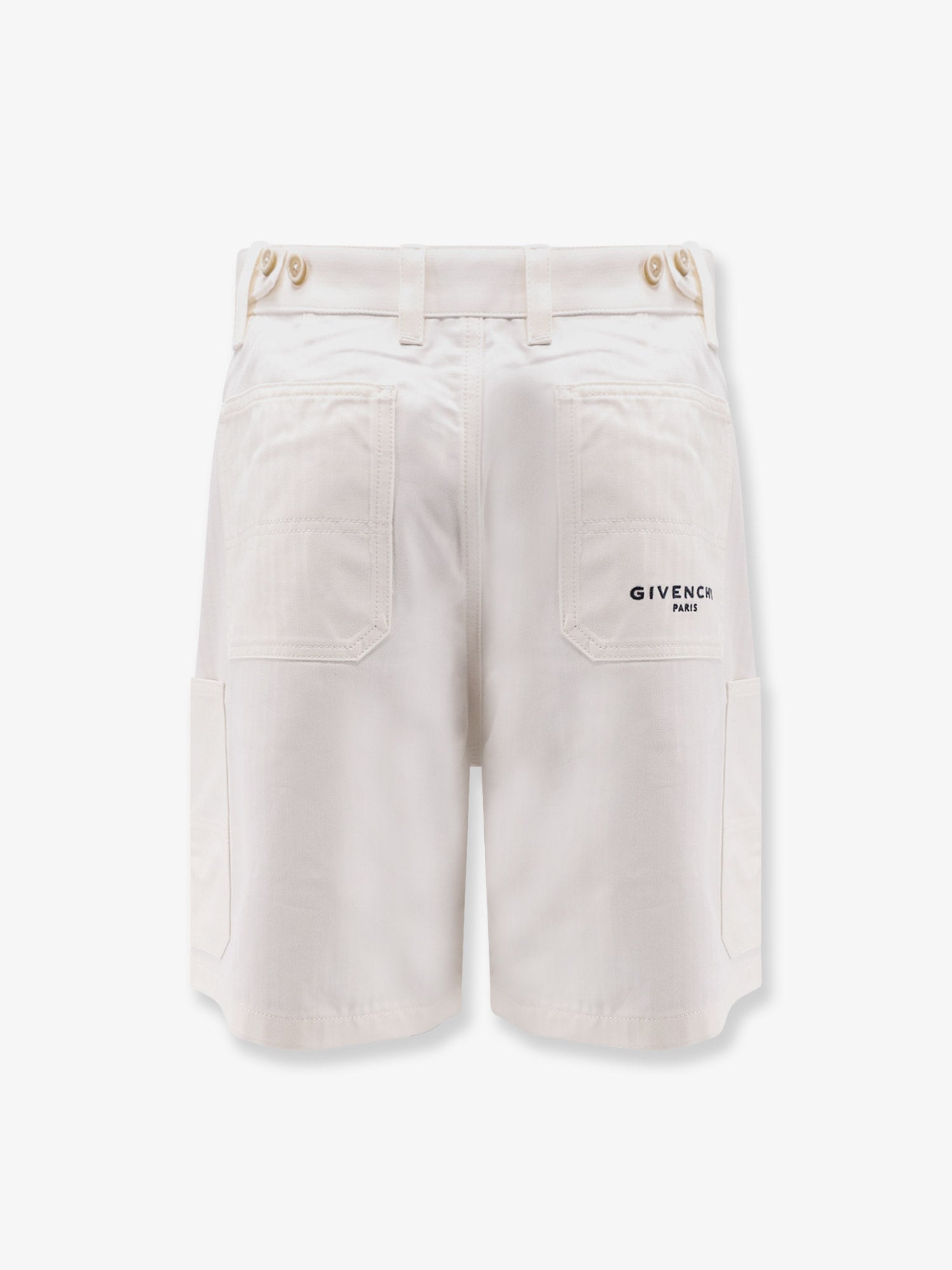 Givenchy Men Cotton Bermuda Shorts With Logo Embroidery GIVENCHY