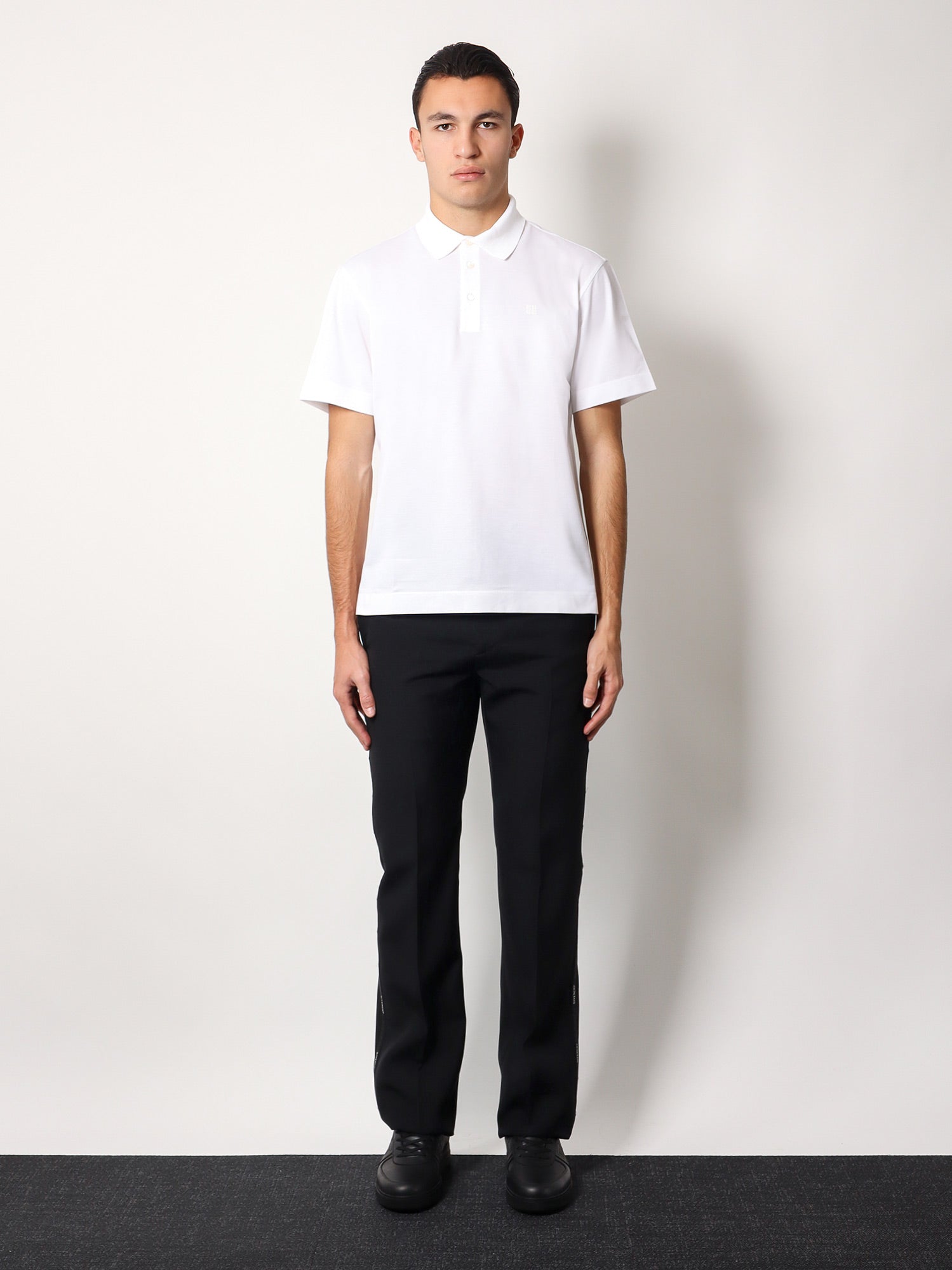 Givenchy Men Pique Cotton Polo Shirt With 4G Embroidery GIVENCHY