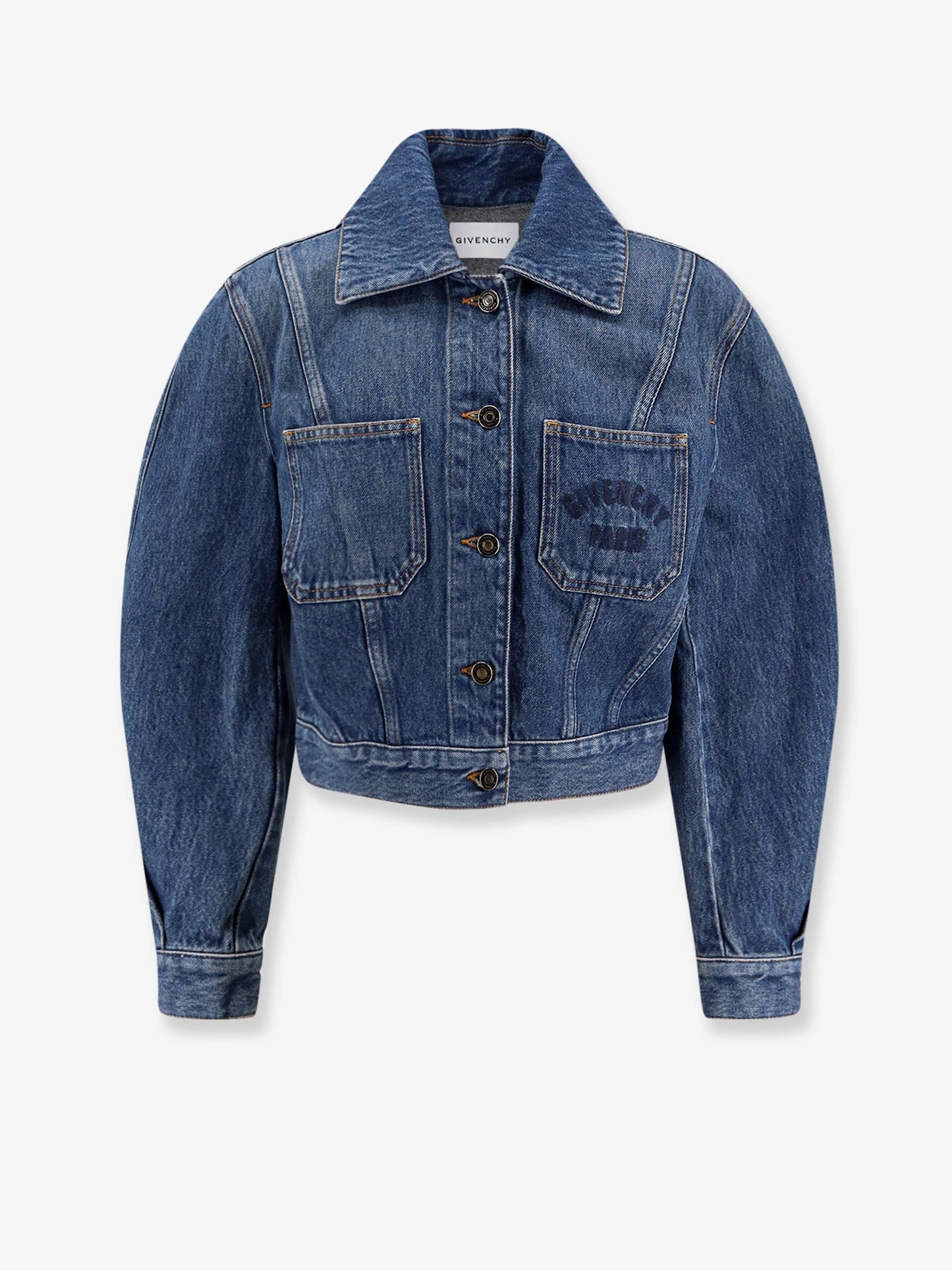 Givenchy Women Denim Jacket With Logo Embroidery GIVENCHY