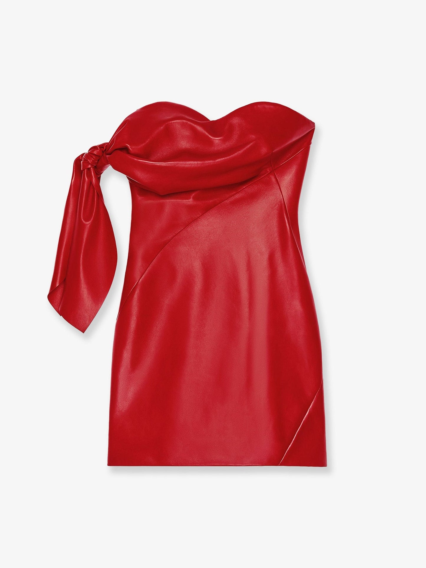 Givenchy Women Leather Bustier Dress With Bow Detail GIVENCHY