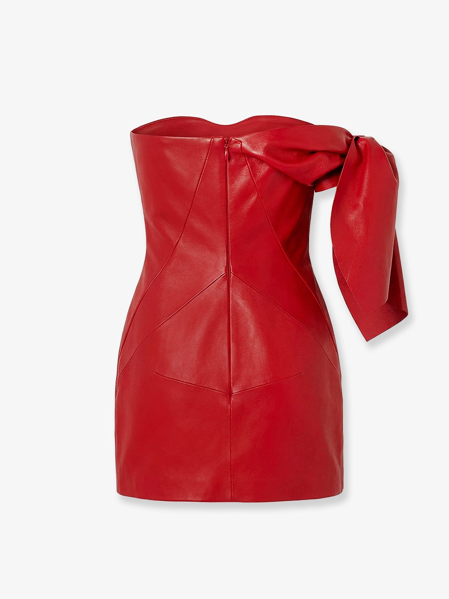 Givenchy Women Leather Bustier Dress With Bow Detail GIVENCHY