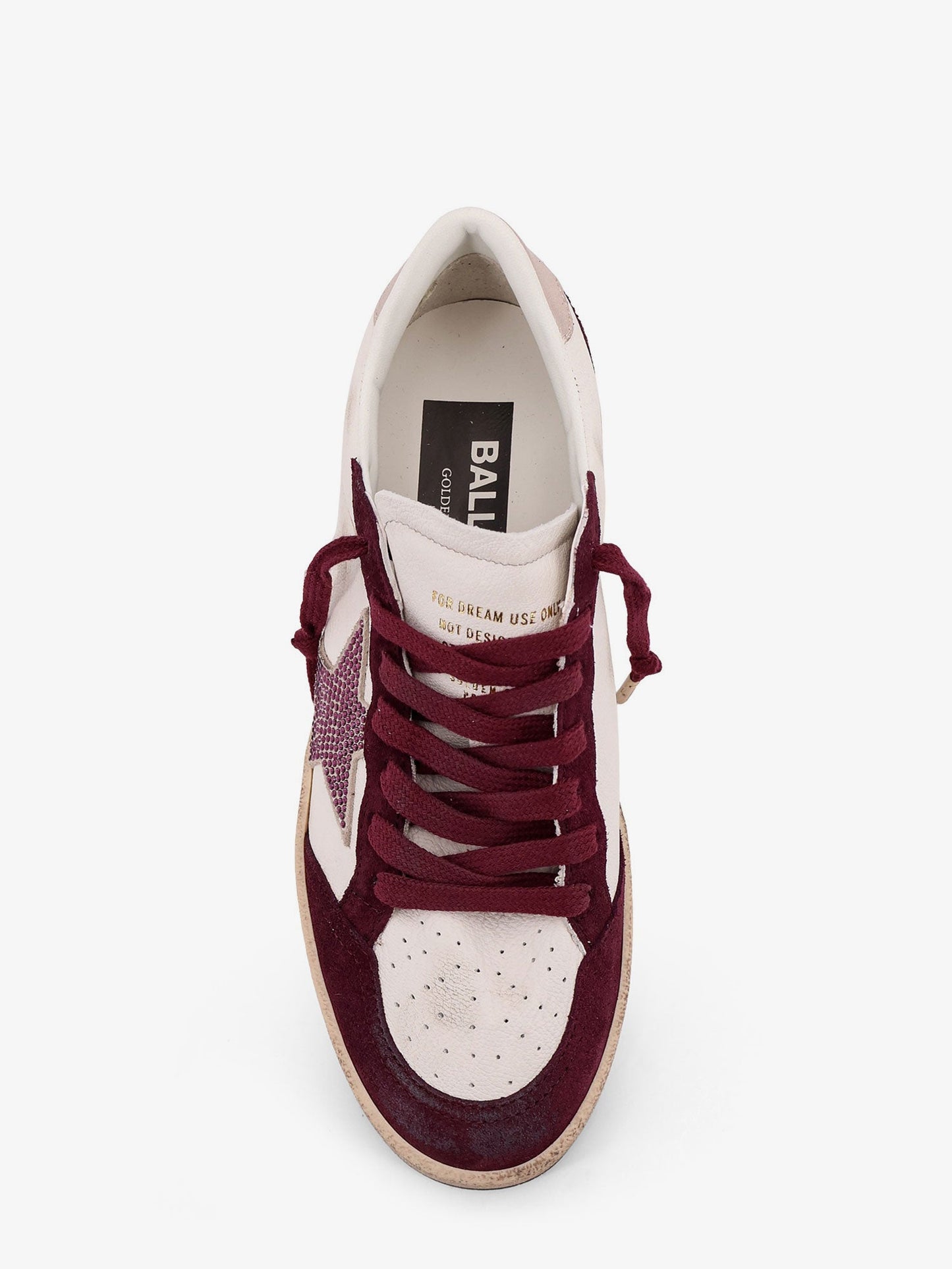 Golden Goose Deluxe Brand Women Ballstar Leather Sneakers With Swarovski Logo On The Side GOLDEN GOOSE