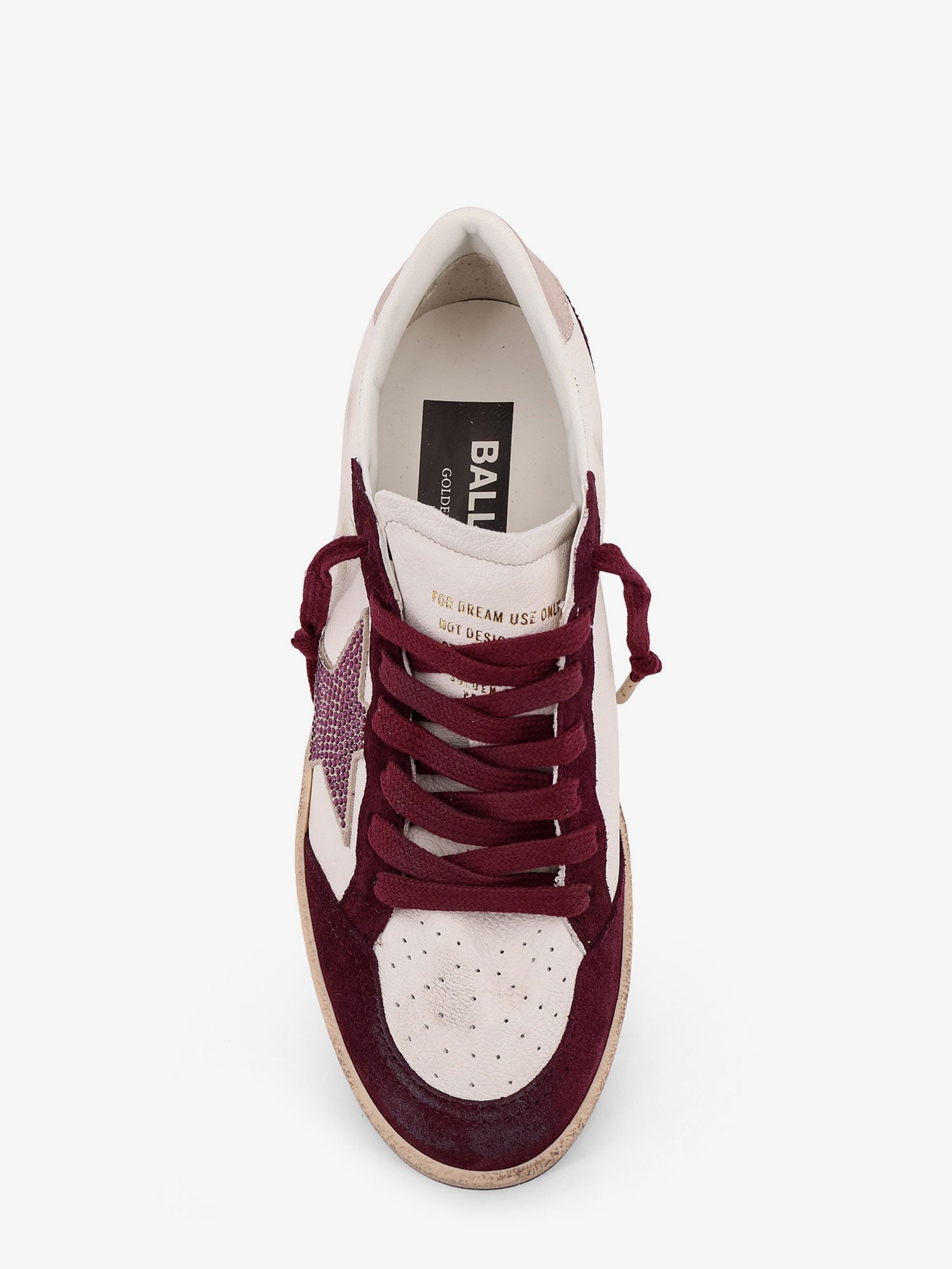 Golden Goose Deluxe Brand Women Ballstar Leather Sneakers With Swarovski Logo On The Side GOLDEN GOOSE