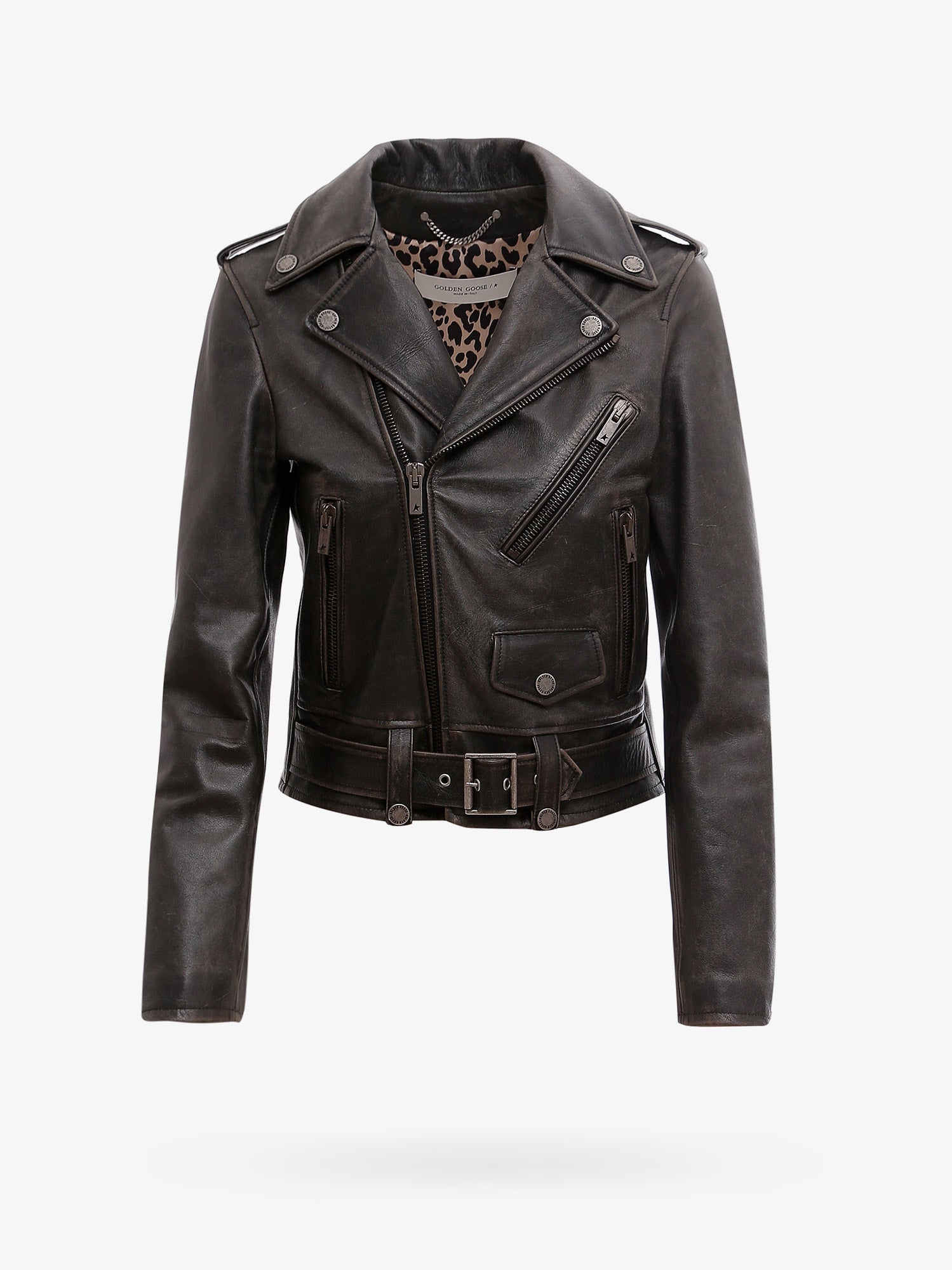 Golden Goose Deluxe Brand Women Slim Fit Destiny Lived-In Effect Leather Biker GOLDEN GOOSE
