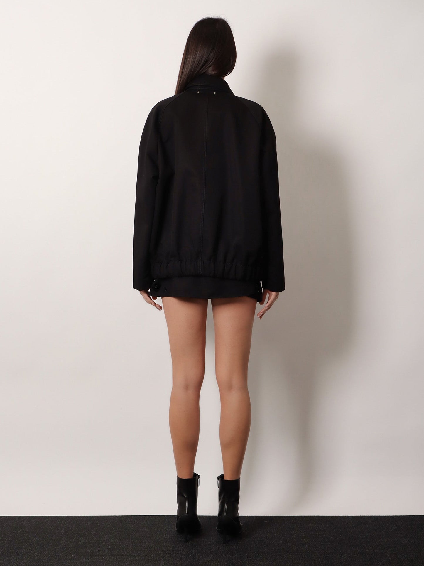 Golden Goose Deluxe Brand Women Black Denim Jacket With Floral Details In Sequins And Crystals GOLDEN GOOSE