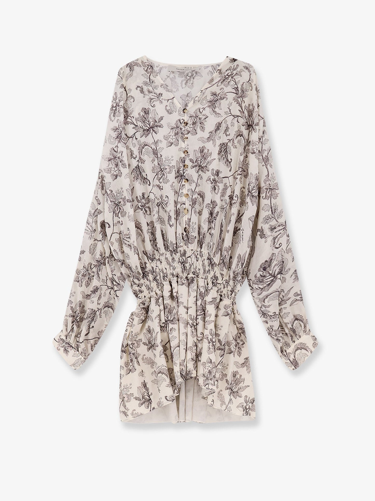 Golden Goose Deluxe Brand Women Short Cotton Dress With Floral Pattern GOLDEN GOOSE