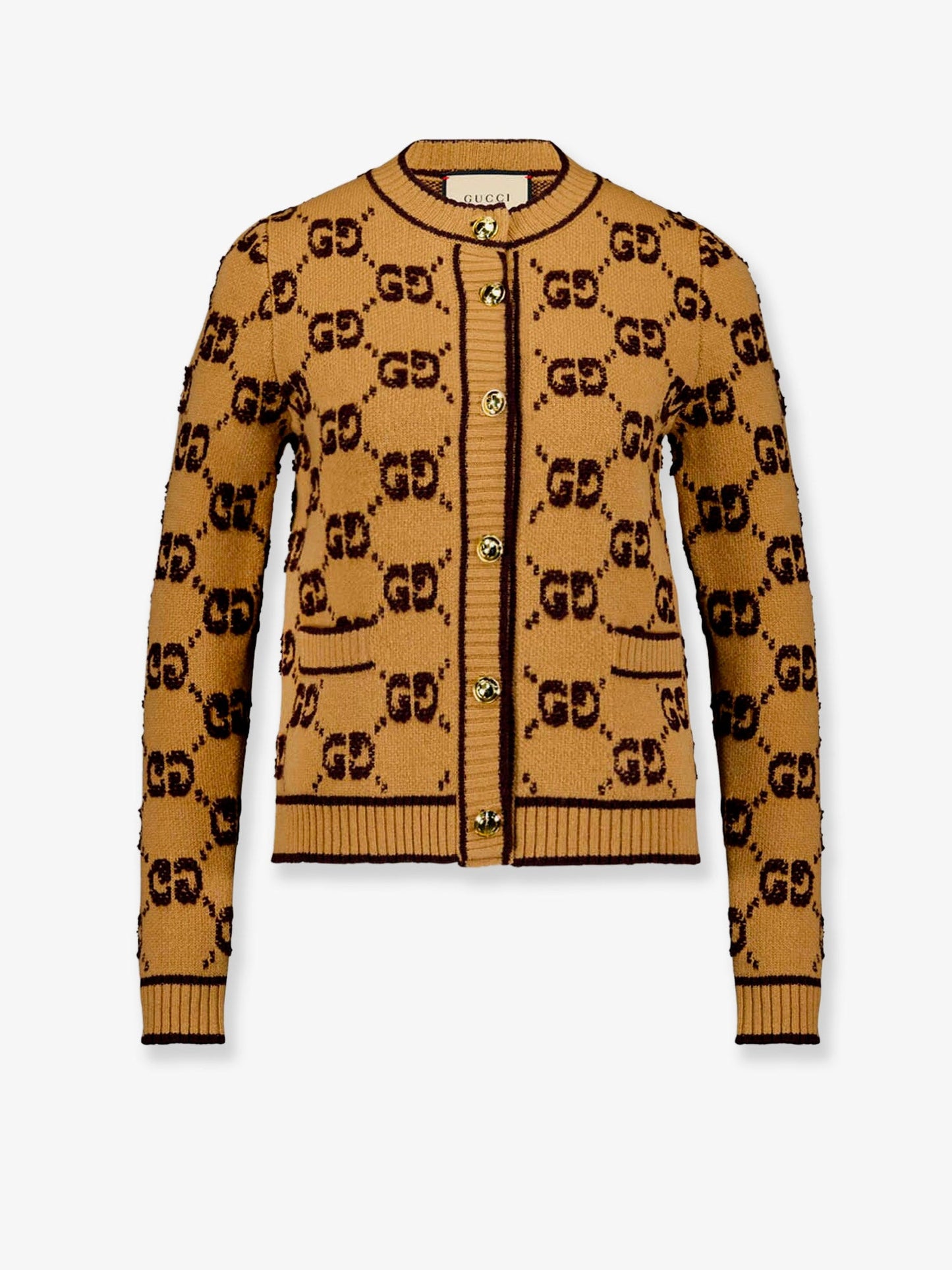 Gucci Women Wool Cardigan With Gg Inlay GUCCI