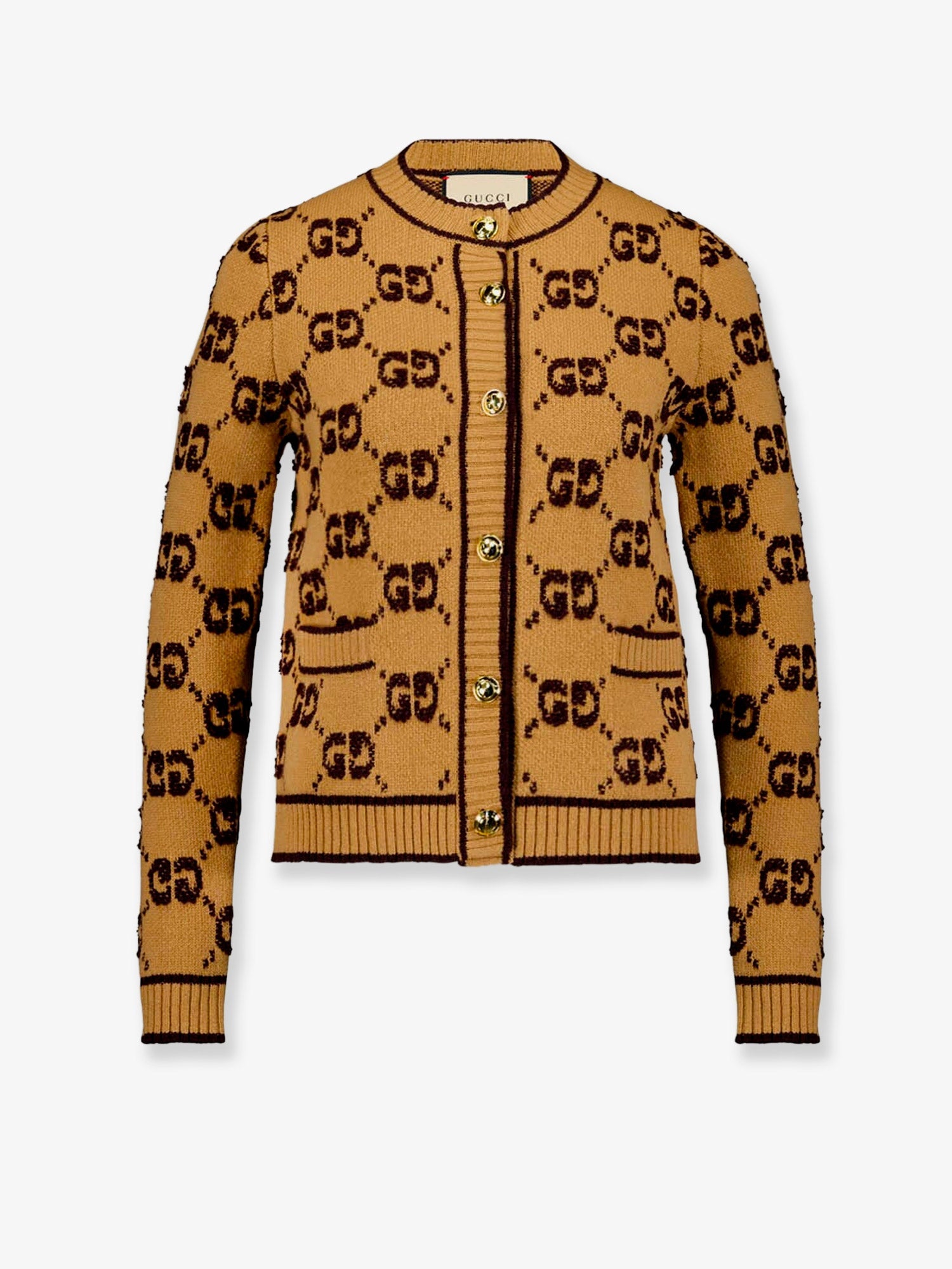 Gucci Women Wool Cardigan With Gg Inlay GUCCI