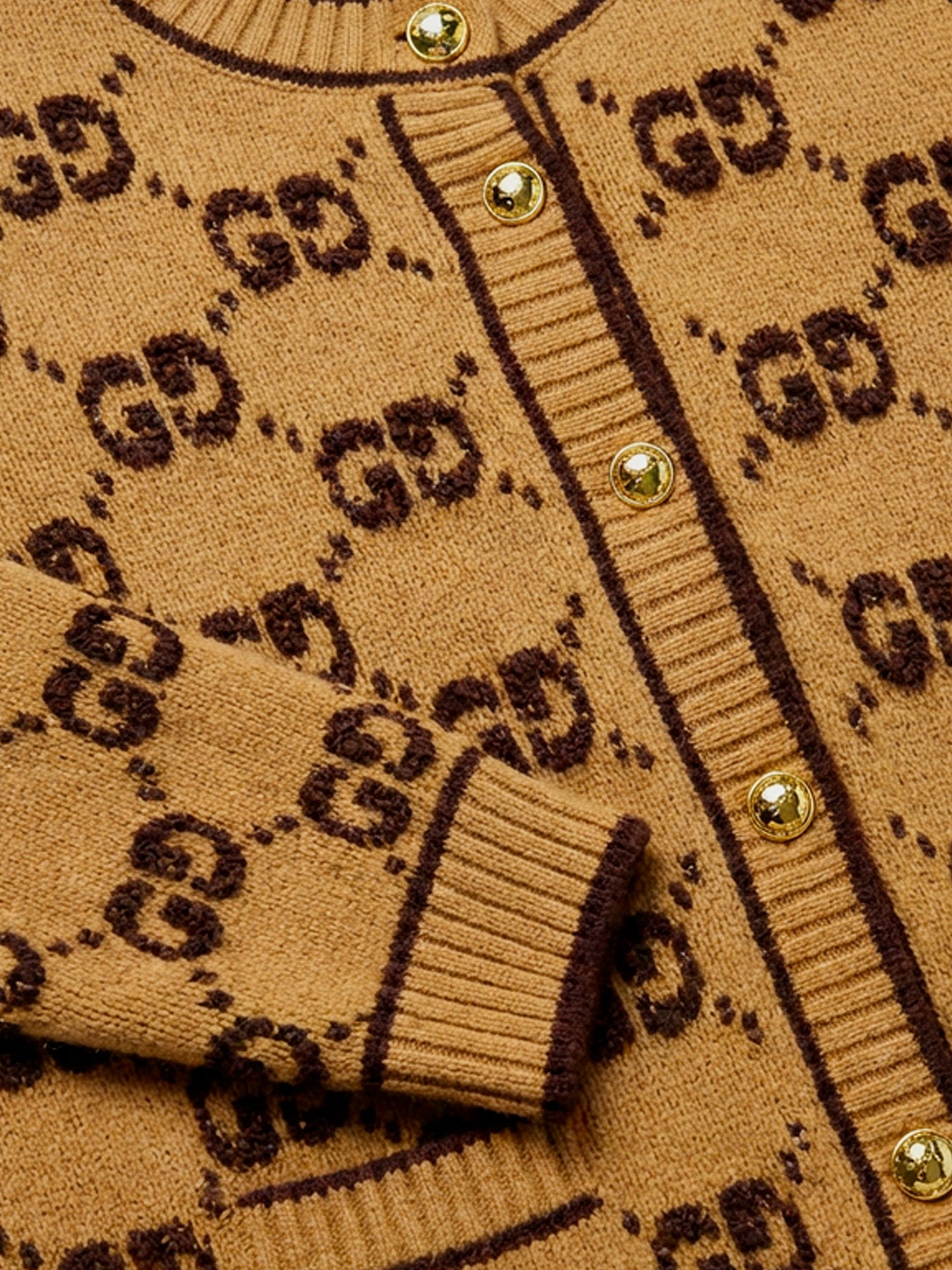 Gucci Women Wool Cardigan With Gg Inlay GUCCI