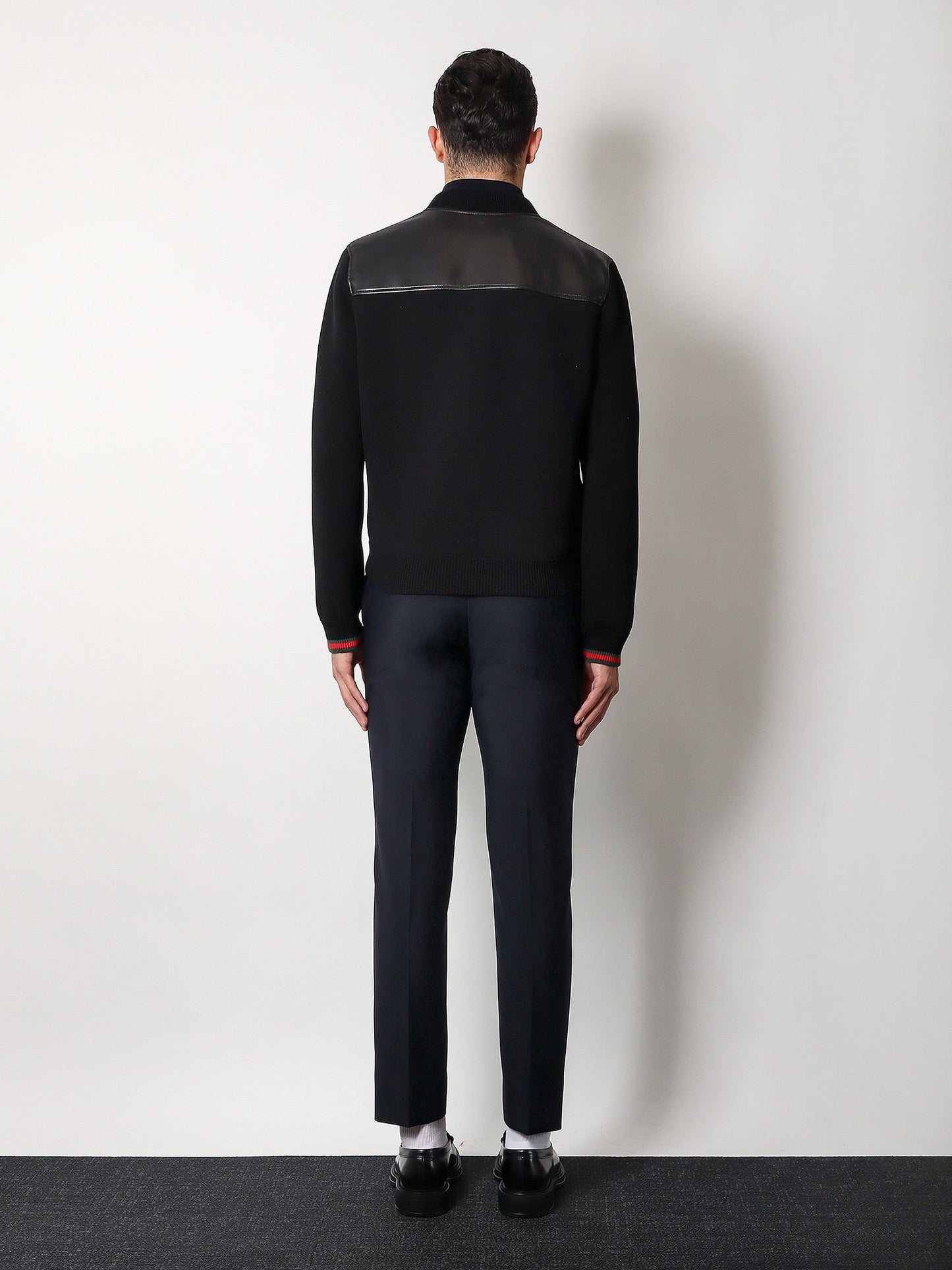 Gucci Men Leather And Wool Jacket GUCCI