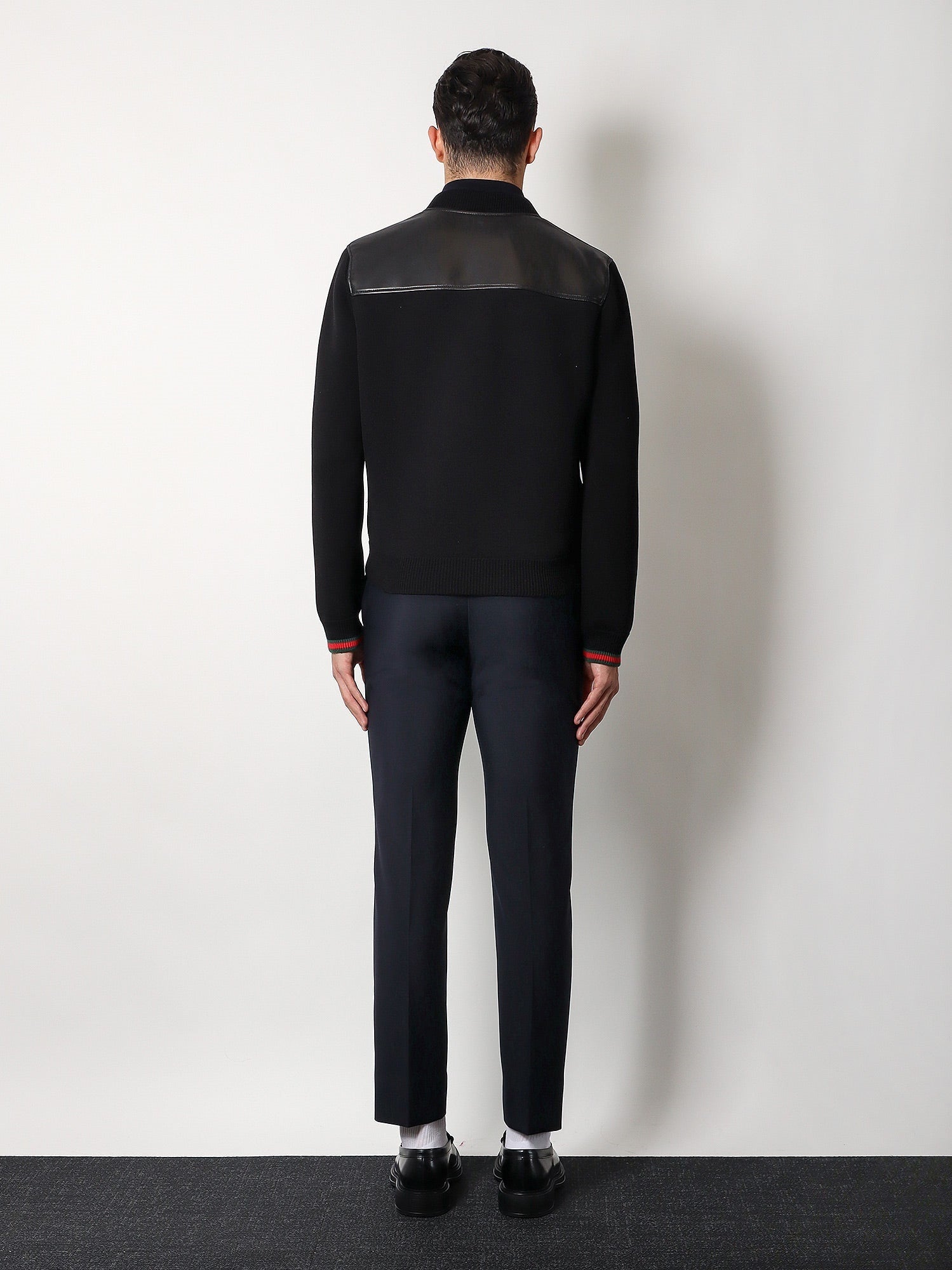 Gucci Men Leather And Wool Jacket GUCCI