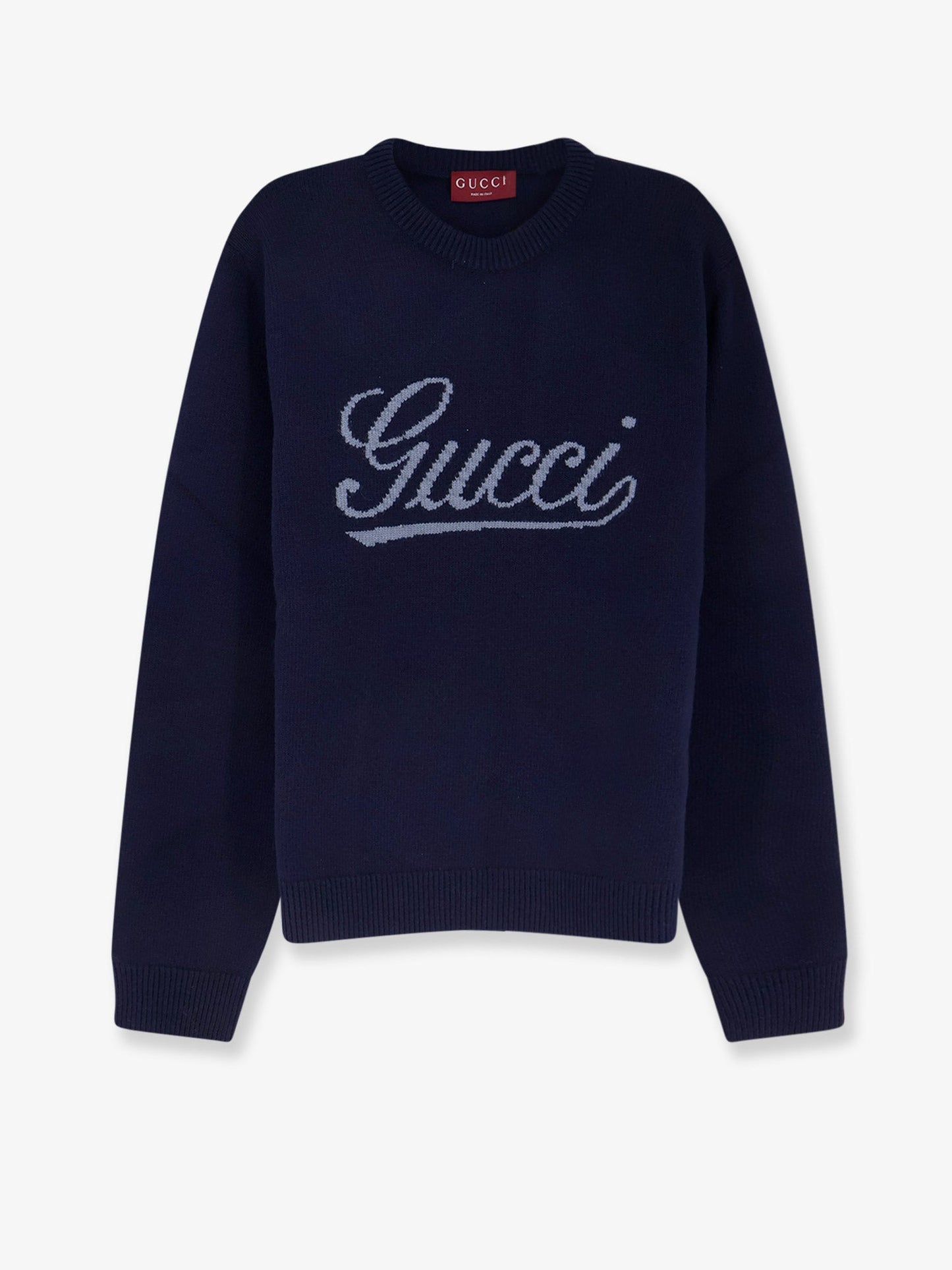 Gucci Men Wool Sweater With Frontal Embroidered Logo GUCCI