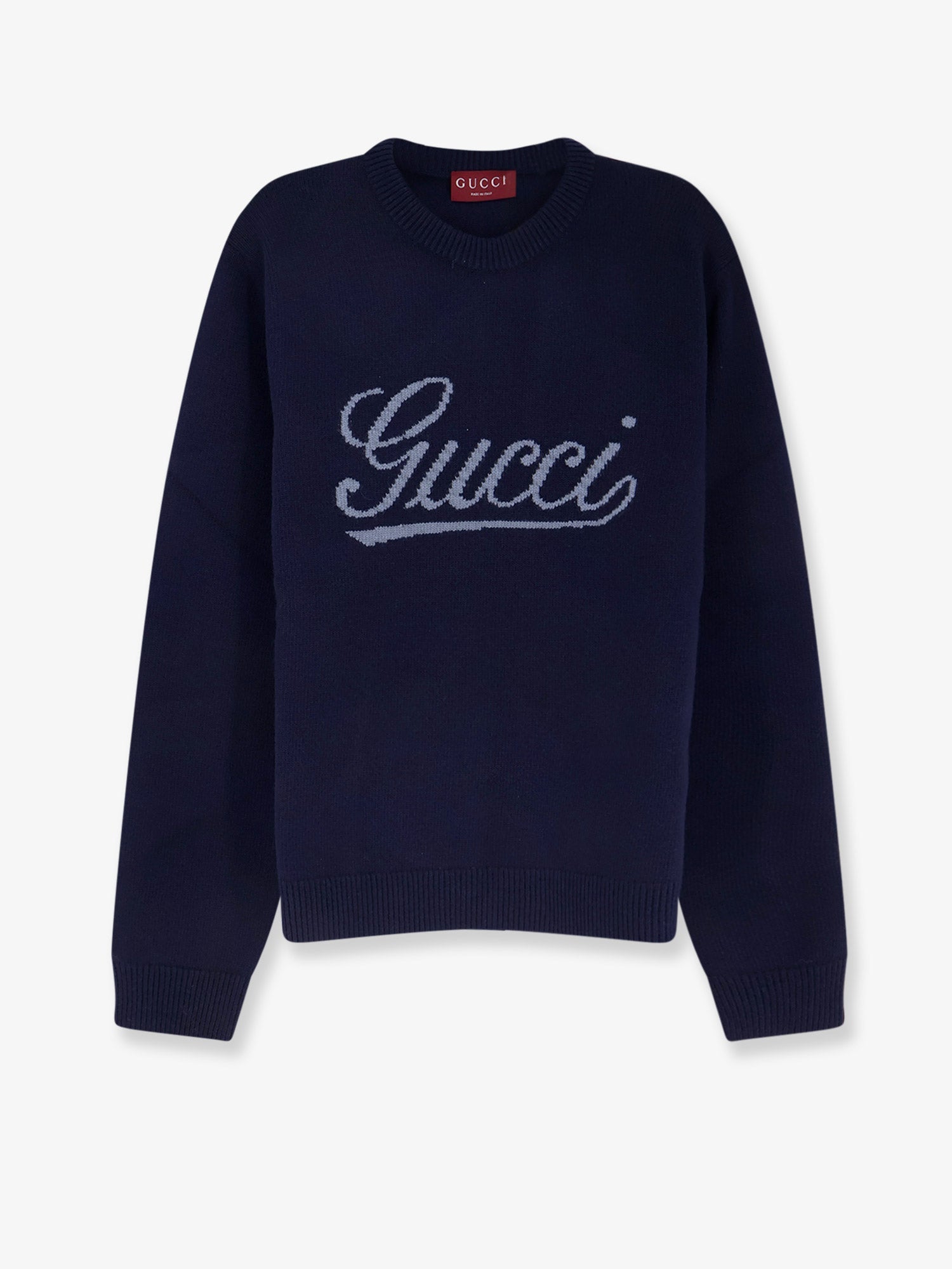 Gucci Men Wool Sweater With Frontal Embroidered Logo GUCCI