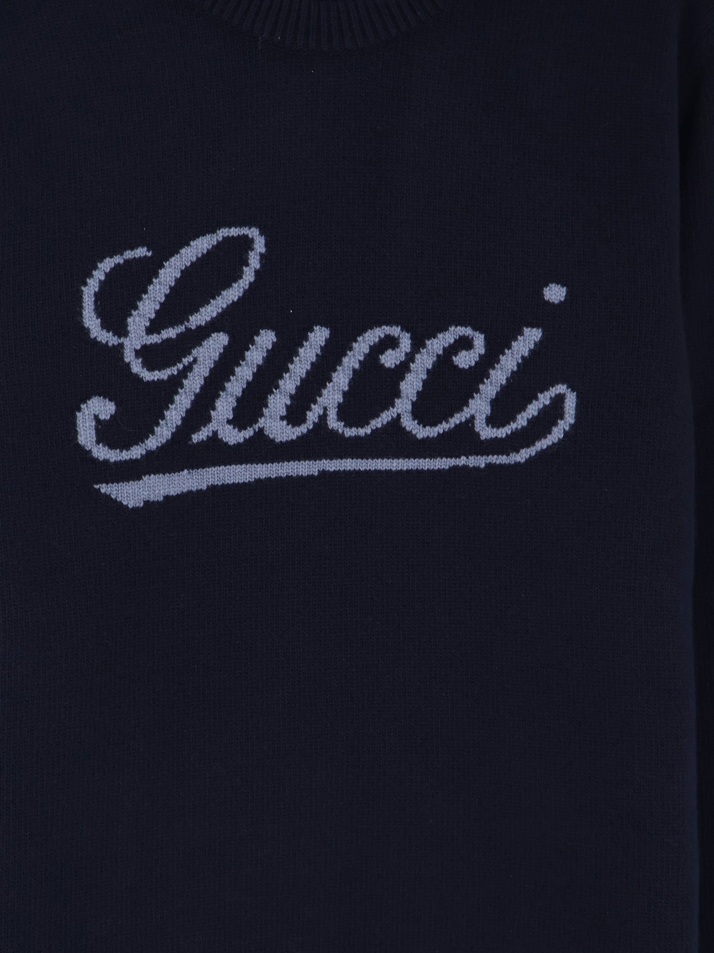 Gucci Men Wool Sweater With Frontal Embroidered Logo GUCCI