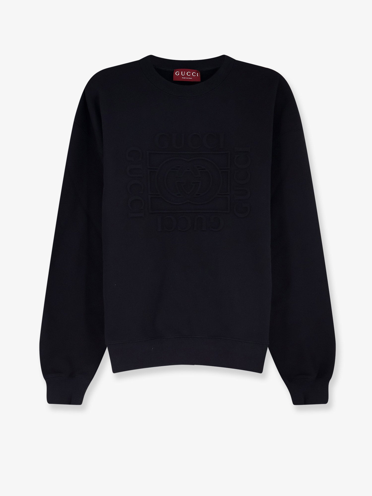 Gucci Men Cotton Sweatshirt With Frontal Embossed Logo GUCCI