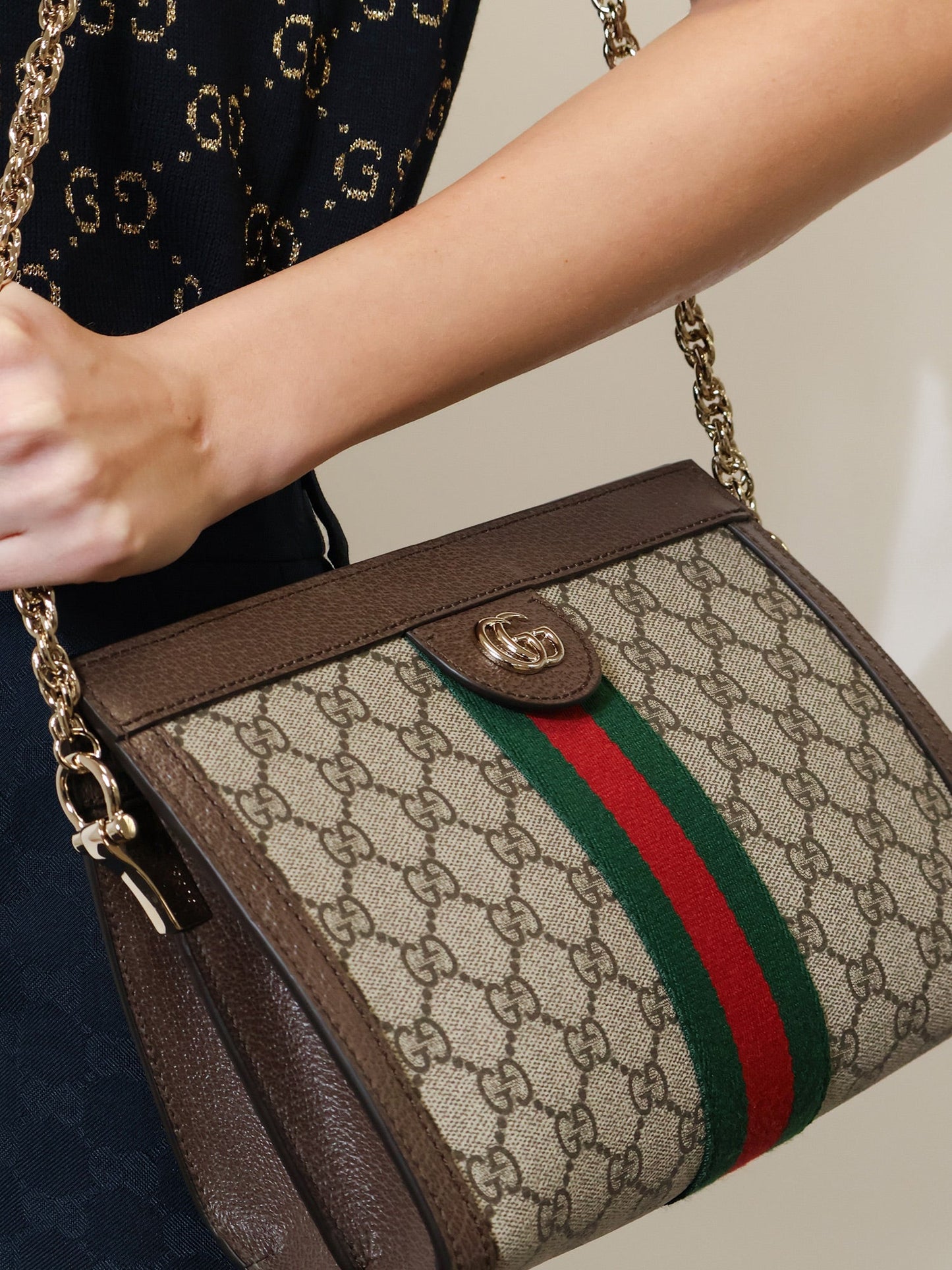 Gucci Women Coated Canvas Ophidia Shoulder Bag GUCCI