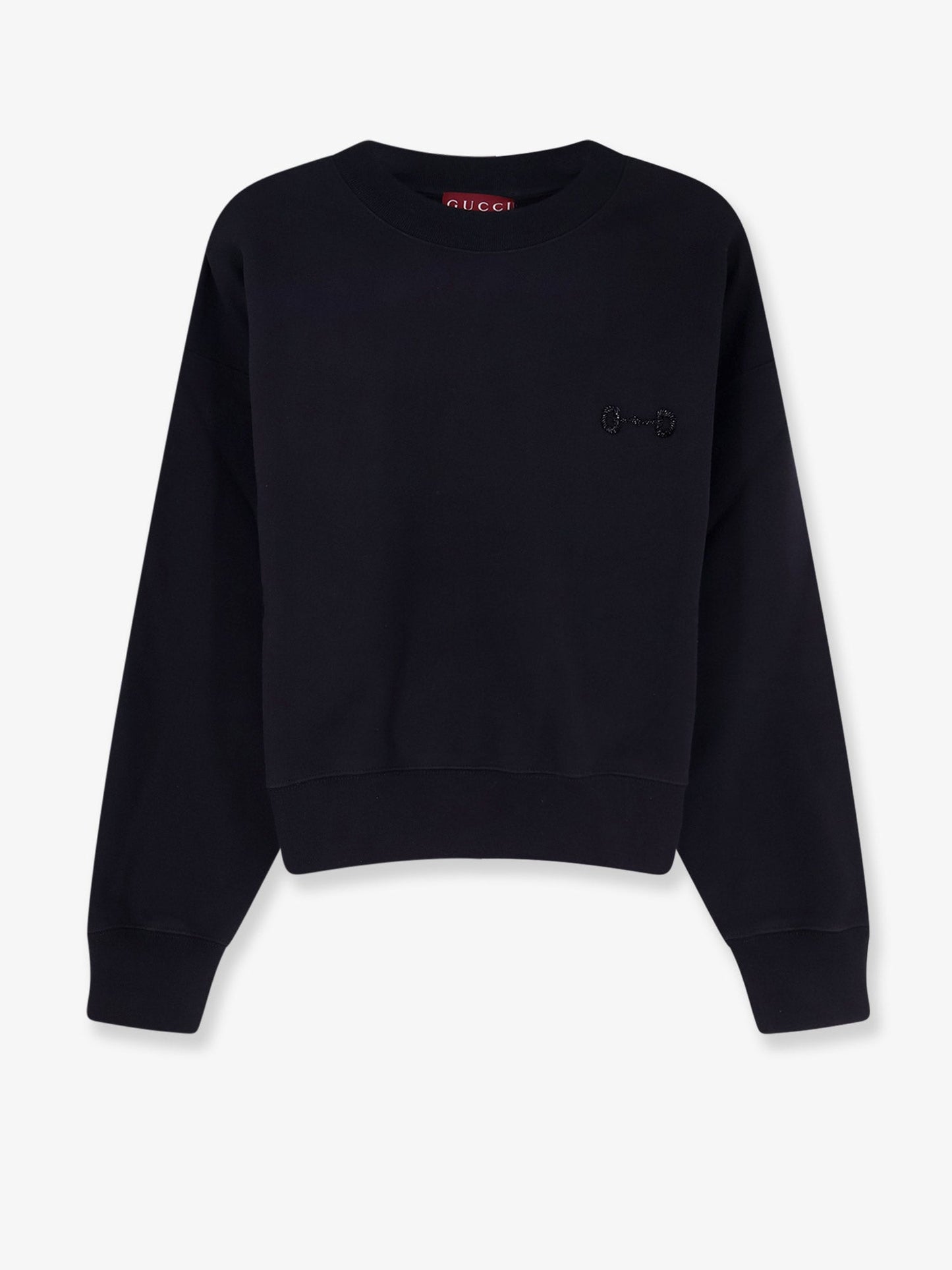 Gucci Women Cotton Sweatshirt With Beaded Horsebit Detail GUCCI