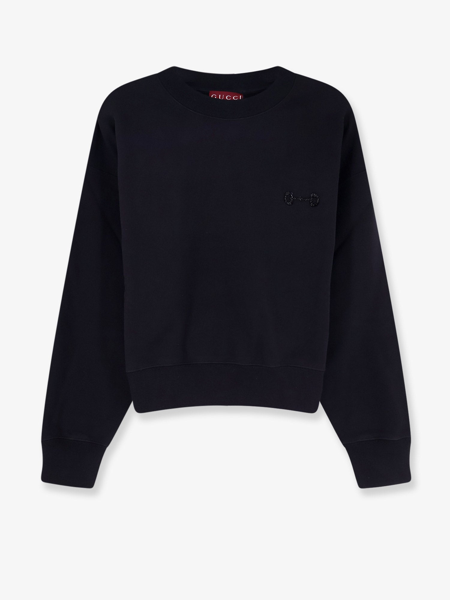 Gucci Women Cotton Sweatshirt With Beaded Horsebit Detail GUCCI