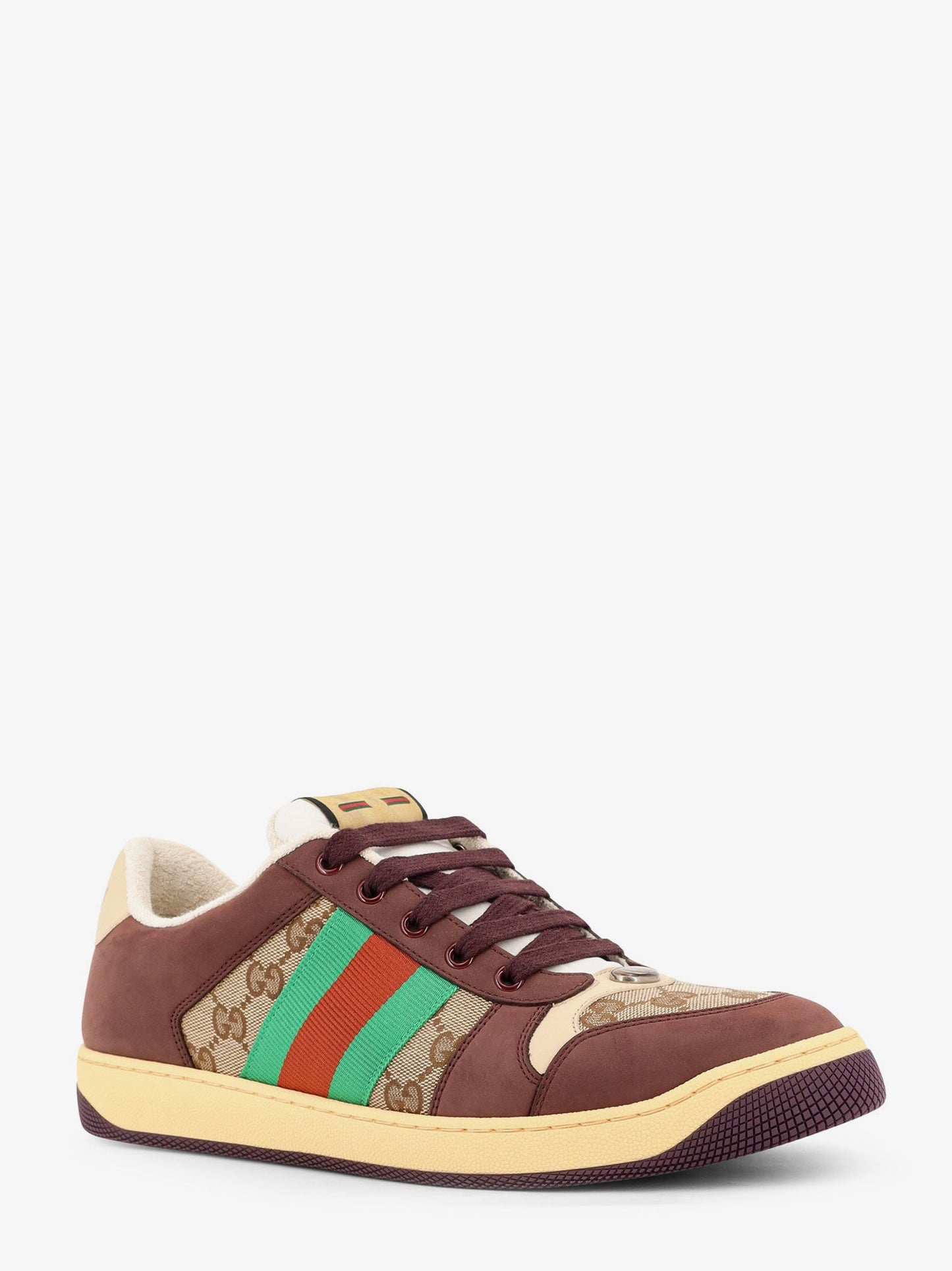 Gucci Men Gg Fabric Leather Sneakers GUCCI