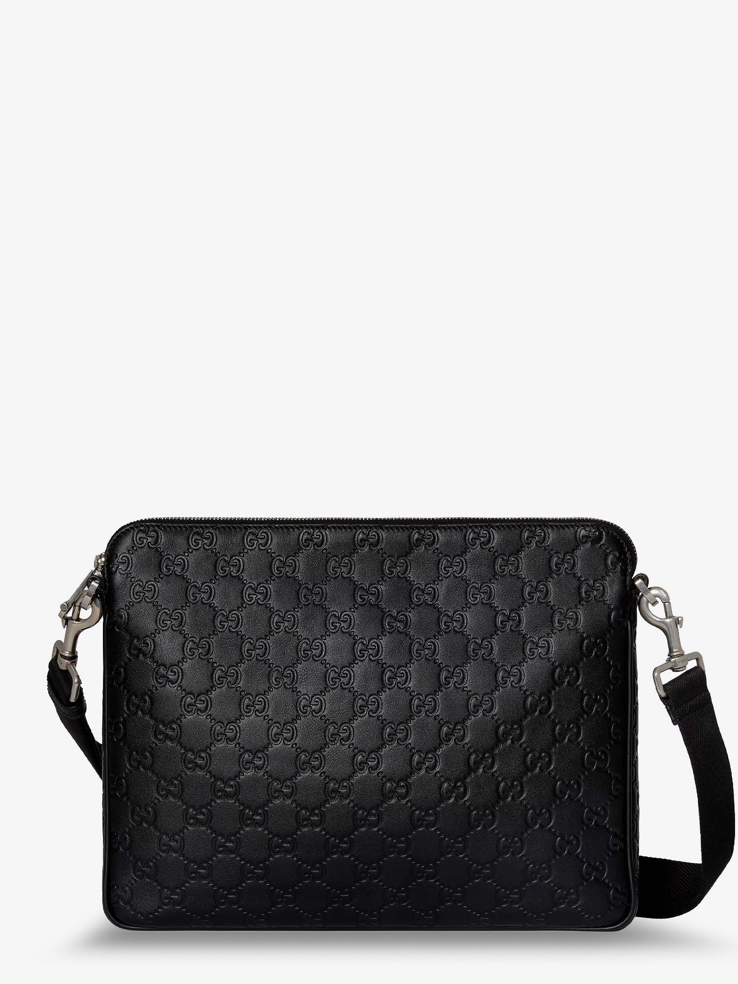 Gucci Men Gg Emblem Leather Crossbody Bag GUCCI