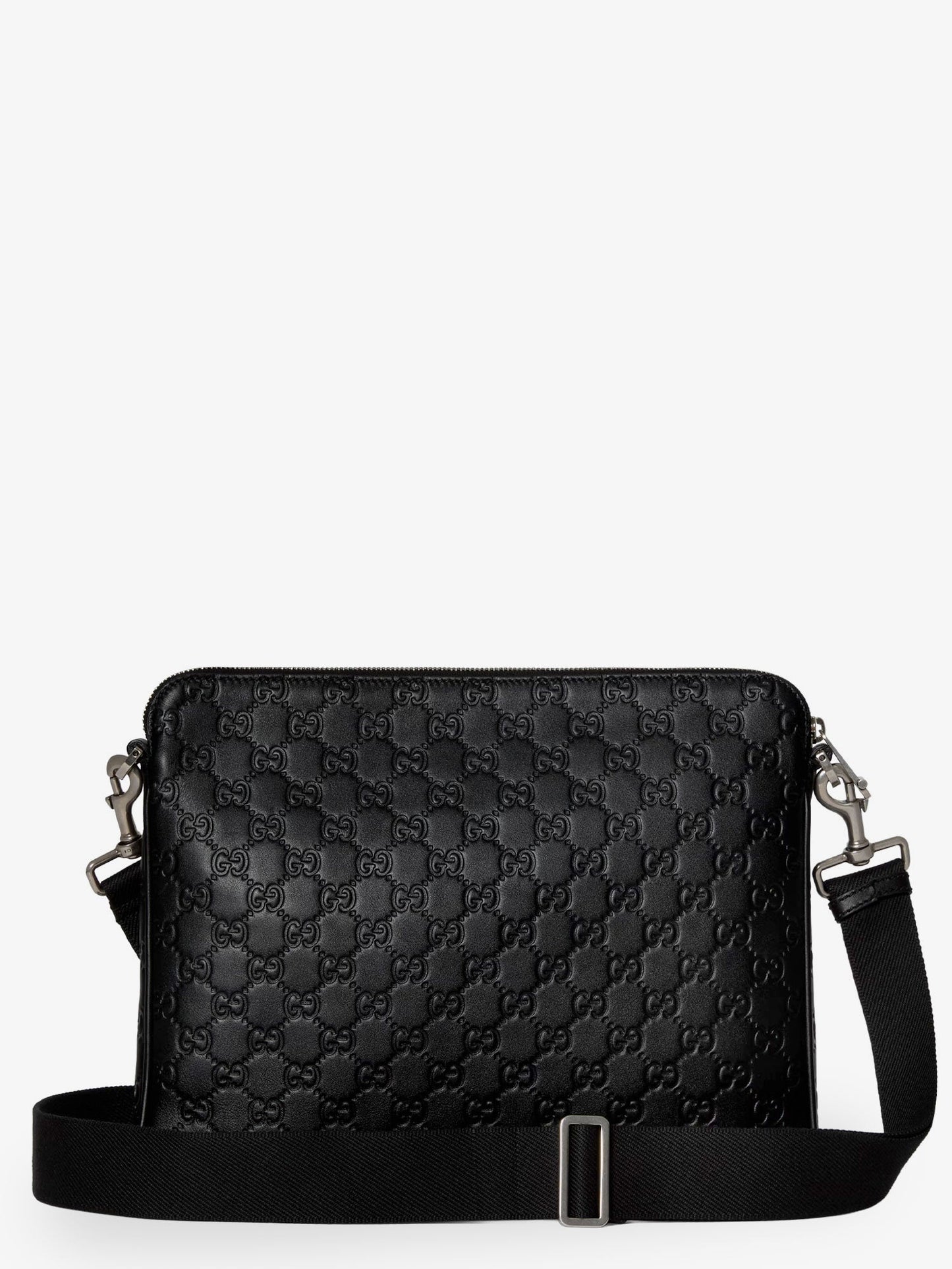 Gucci Men Gg Emblem Leather Crossbody Bag GUCCI