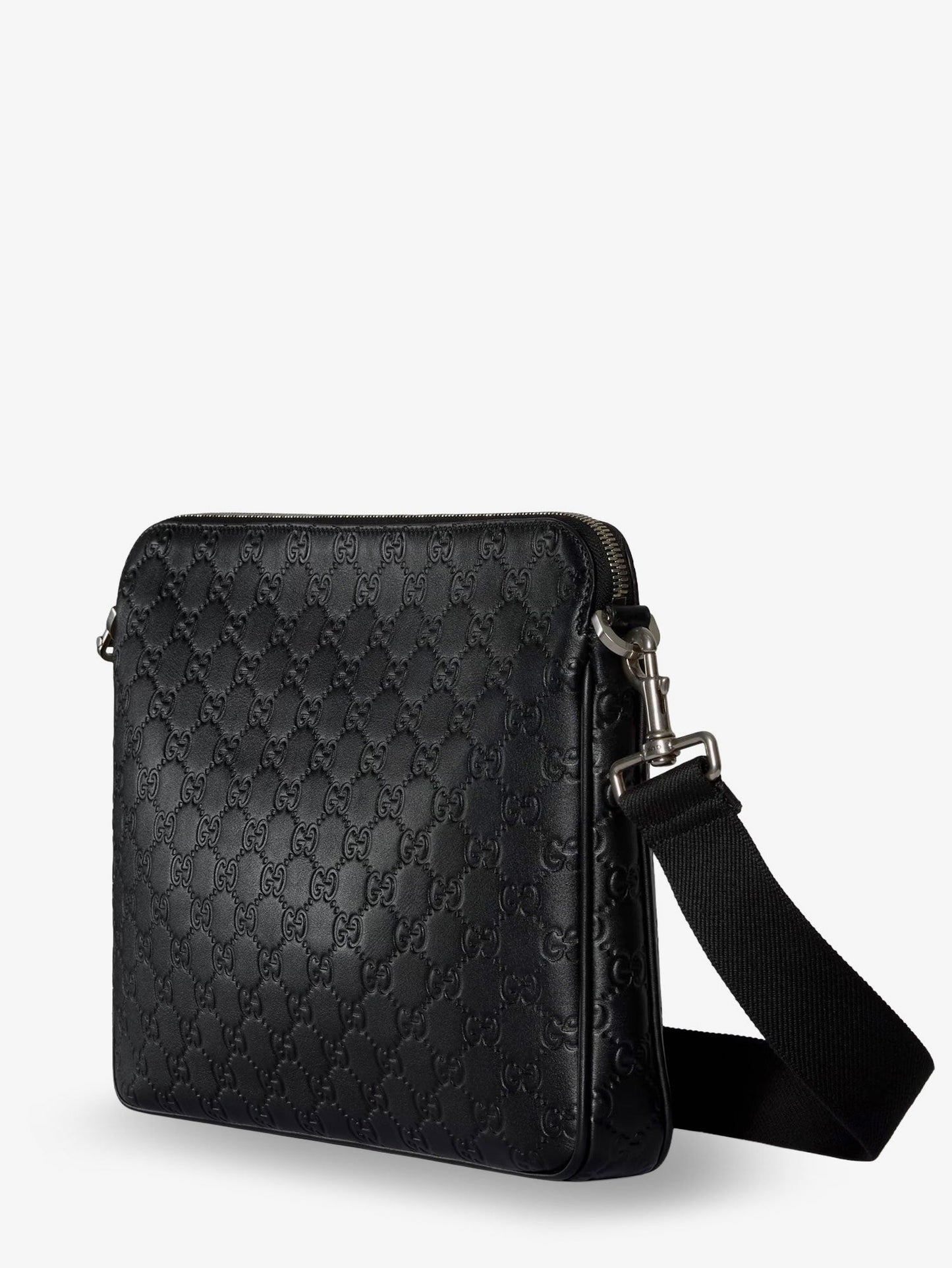 Gucci Men Gg Emblem Leather Crossbody Bag GUCCI