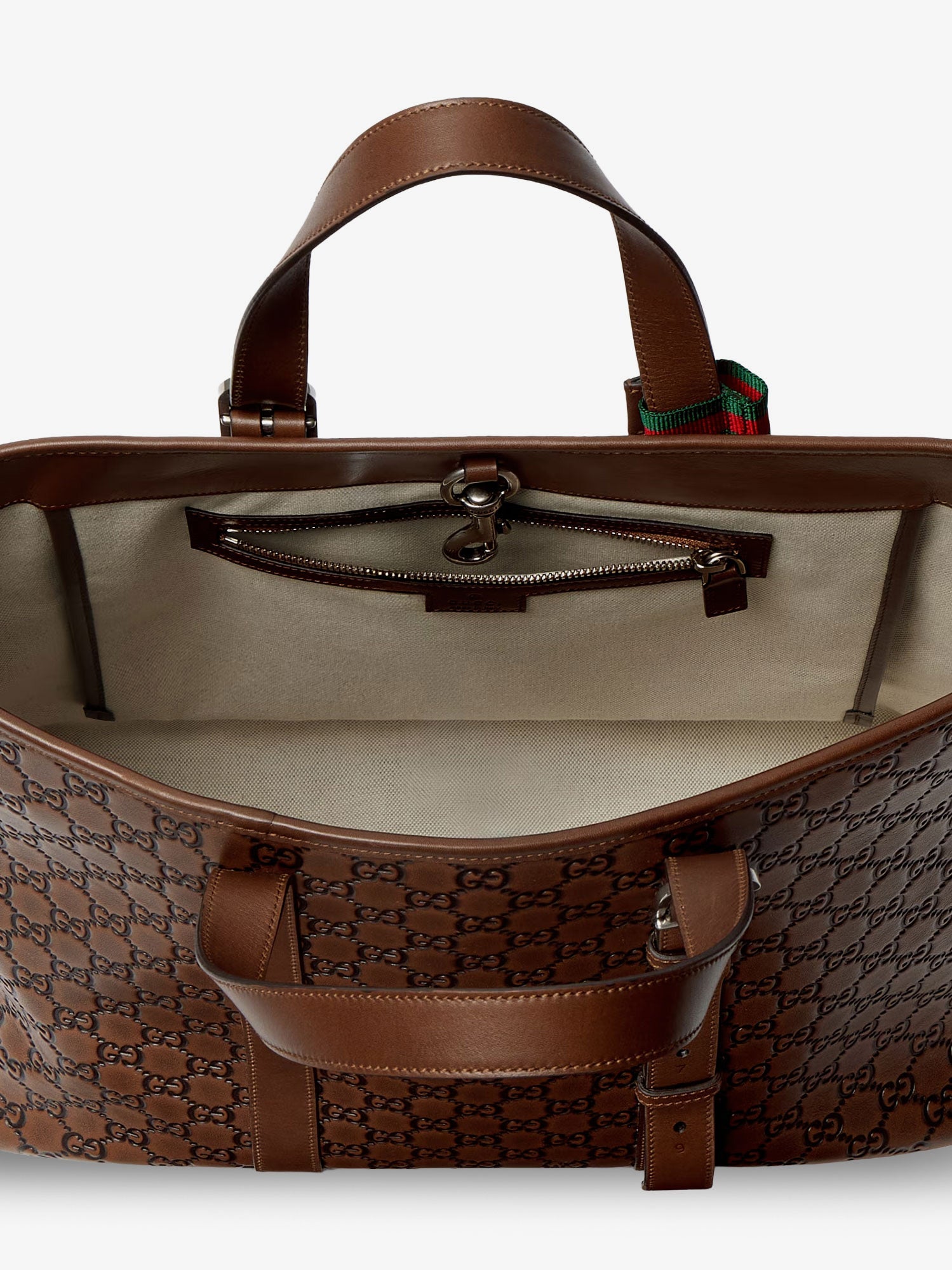 Gucci Men Gg Emblem Leather Shopping Bag GUCCI