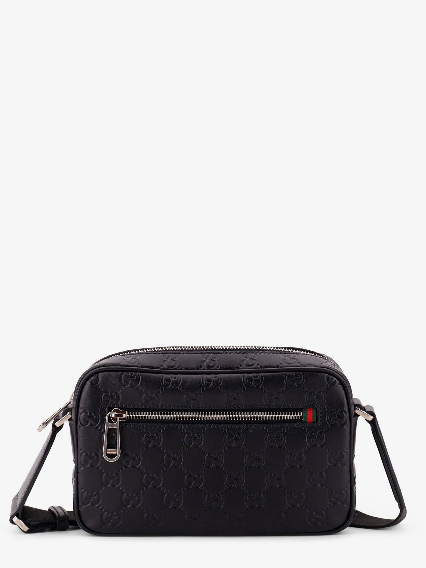 Gucci Men Gg Emblem Leather Crossbody Bag GUCCI