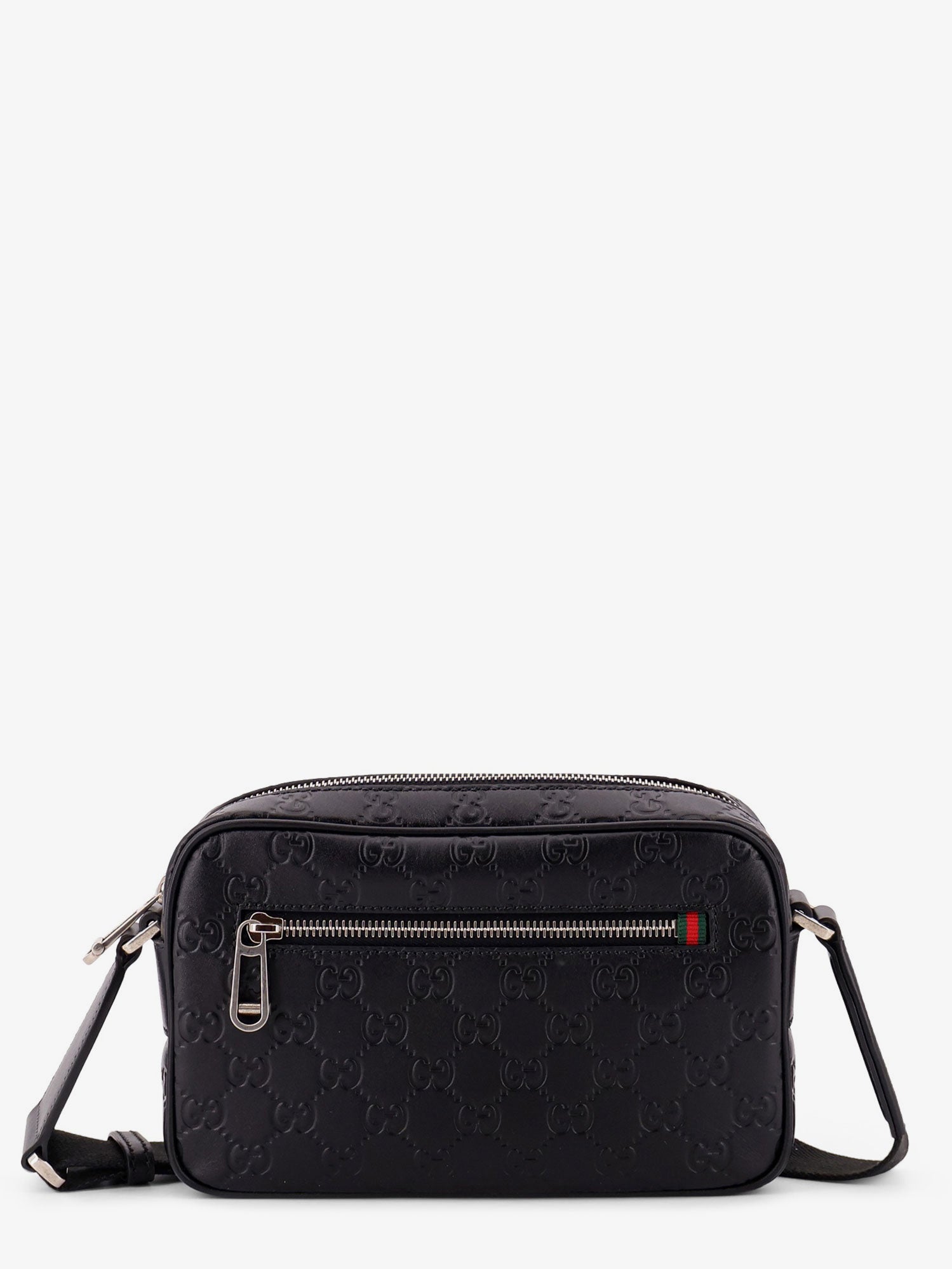 Gucci Men Gg Emblem Leather Crossbody Bag GUCCI