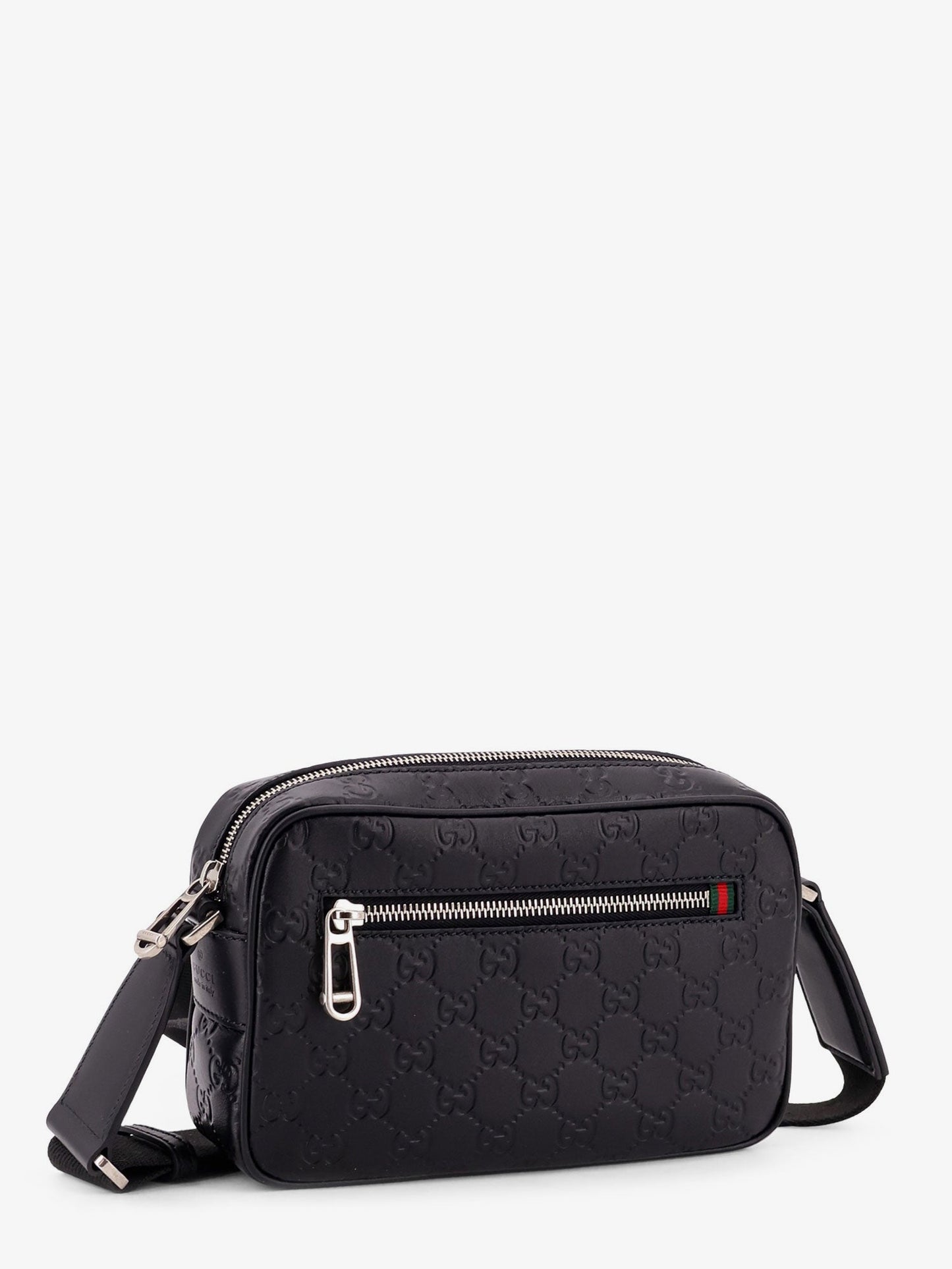 Gucci Men Gg Emblem Leather Crossbody Bag GUCCI
