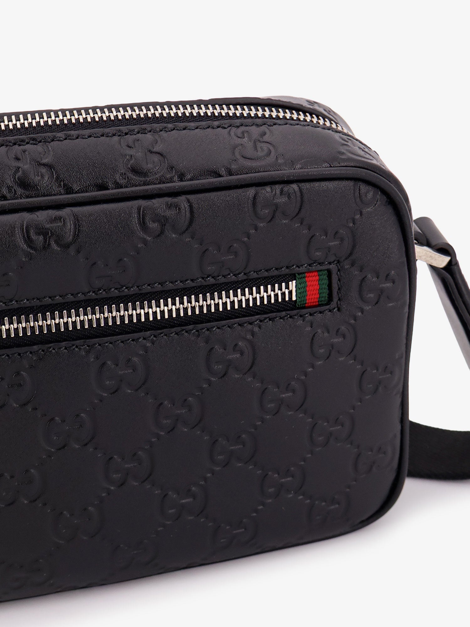 Gucci Men Gg Emblem Leather Crossbody Bag GUCCI