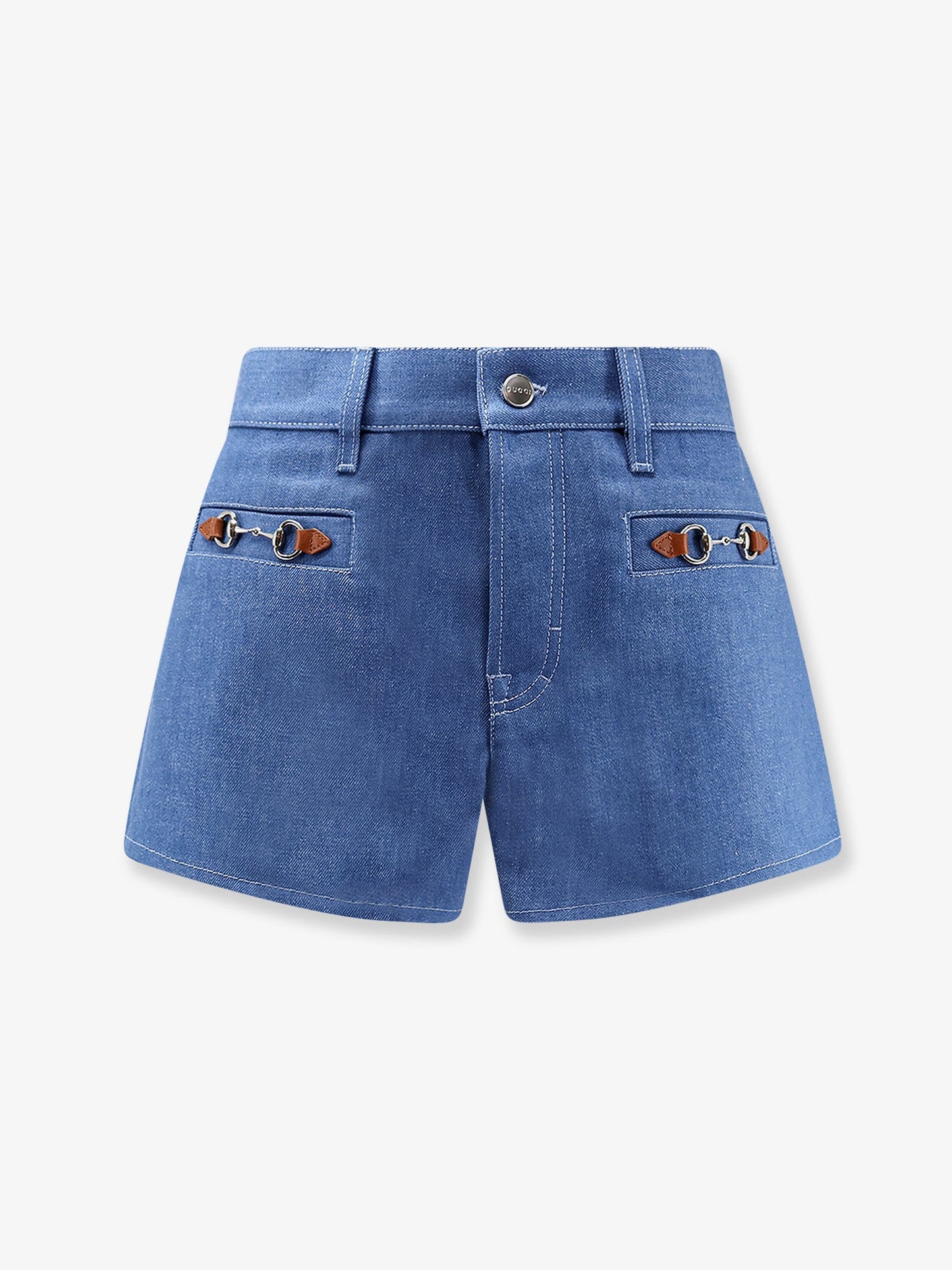 Gucci Women Cotton Shorts With Frontal Iconic Horsebits GUCCI