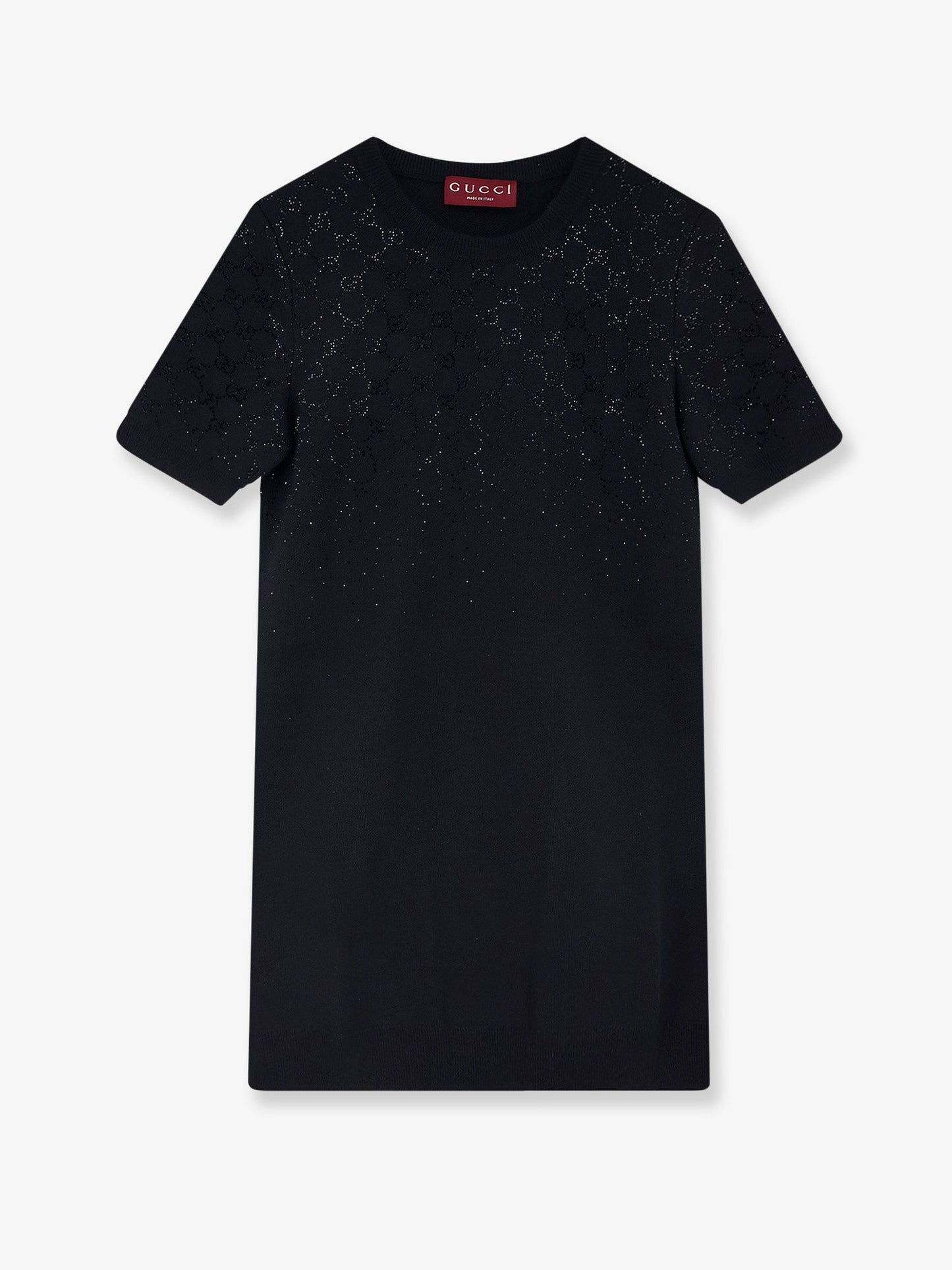 Gucci Women Short Wool Dress With Gg Crystals GUCCI
