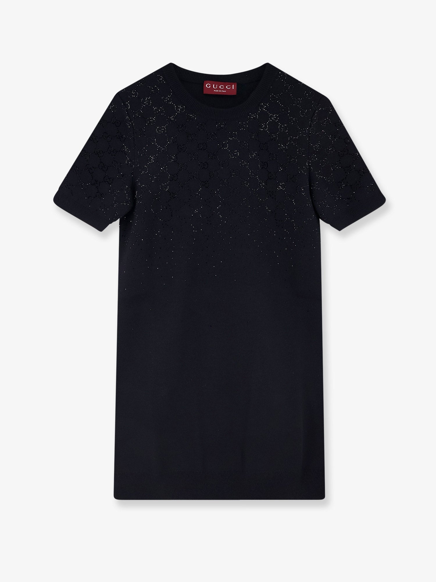 Gucci Women Short Wool Dress With Gg Crystals GUCCI