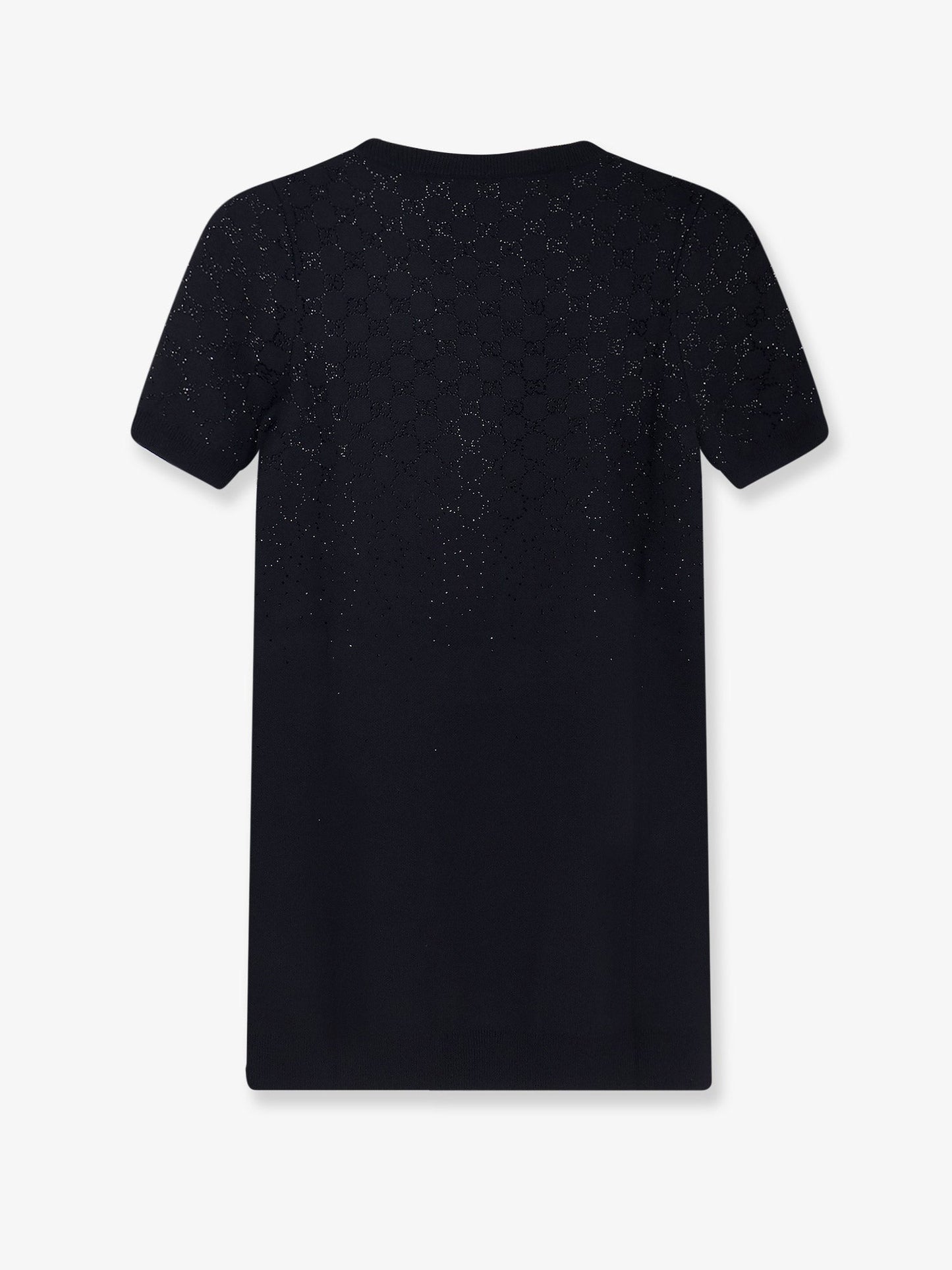 Gucci Women Short Wool Dress With Gg Crystals GUCCI