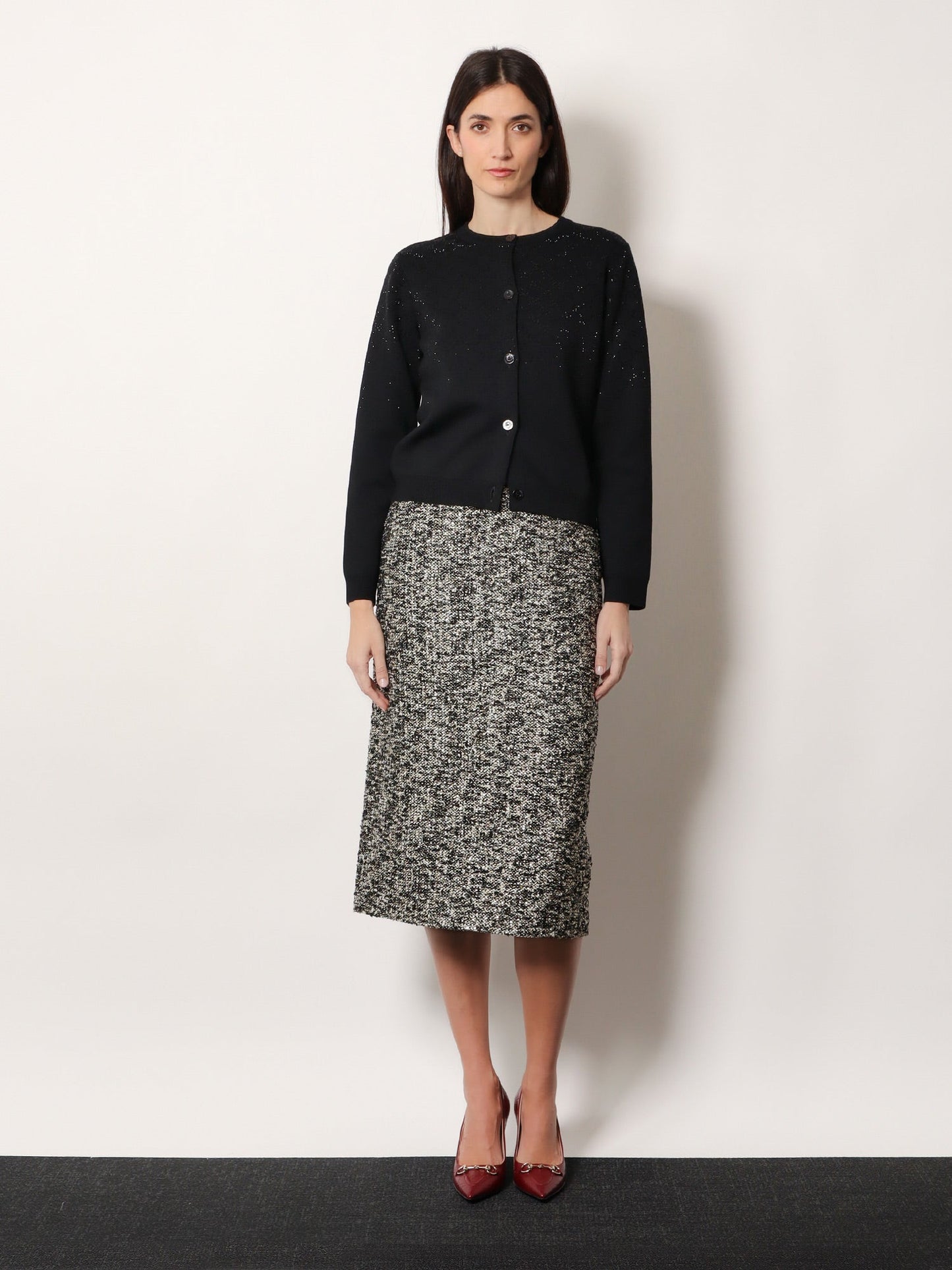 Gucci Women Midi Skirt In Laminated Boucle Fabric GUCCI