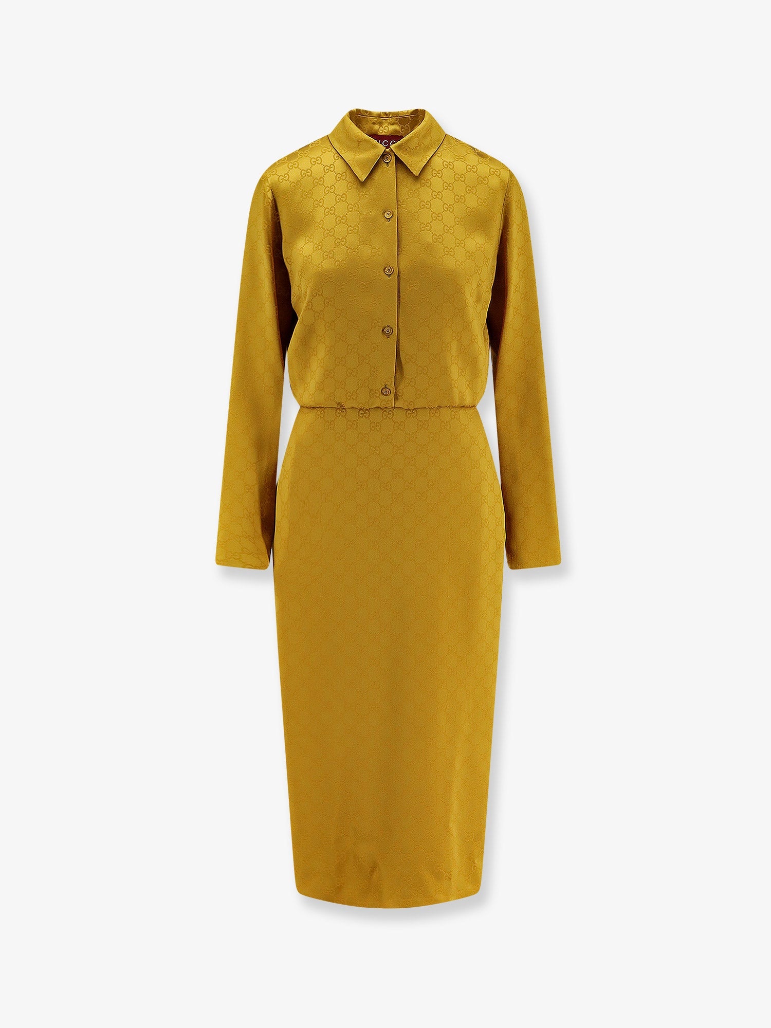 Gucci Women Gg Satin Chemisier Dress GUCCI