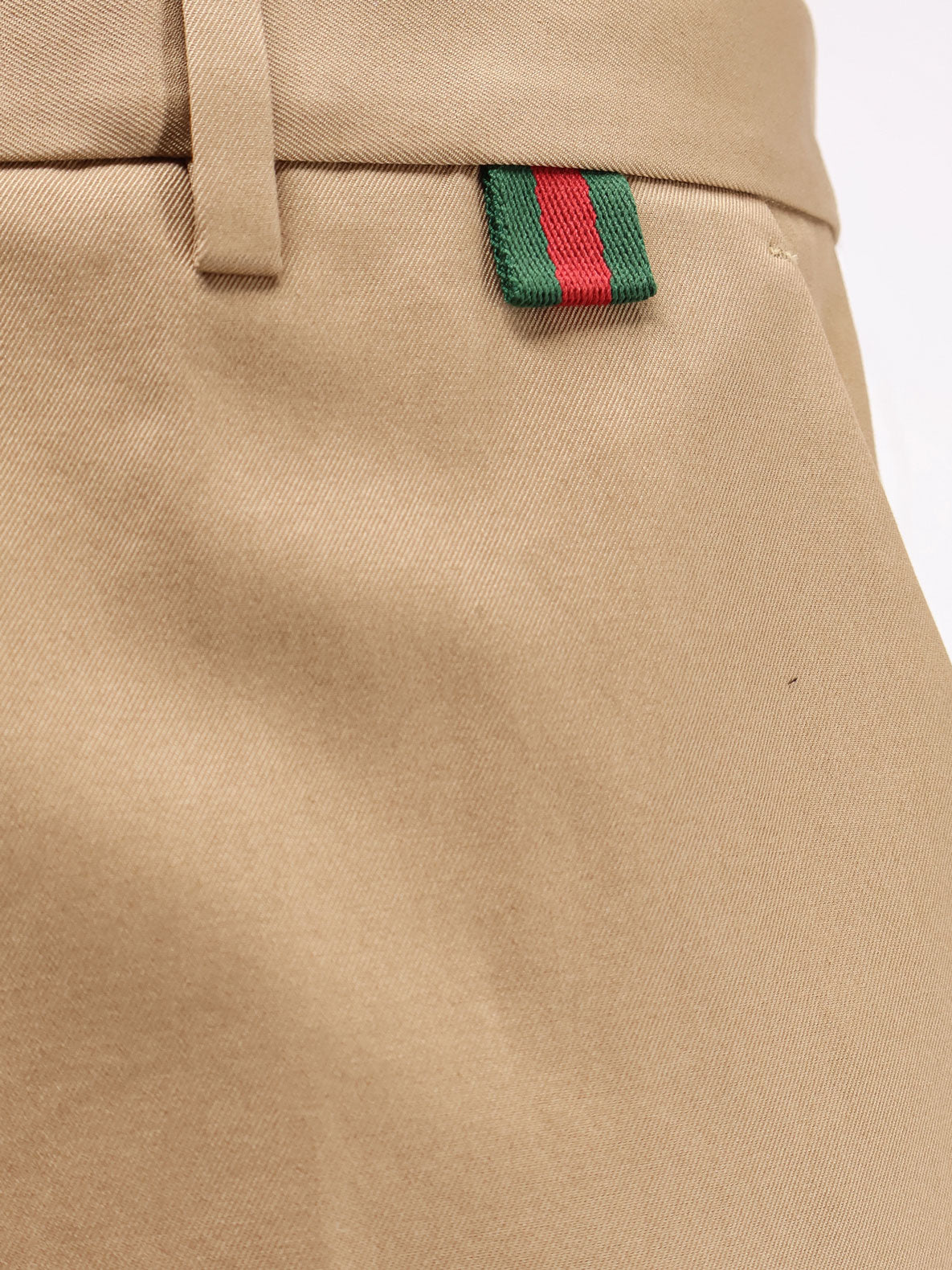 Gucci Men Cotton Trousers With Web Detail GUCCI