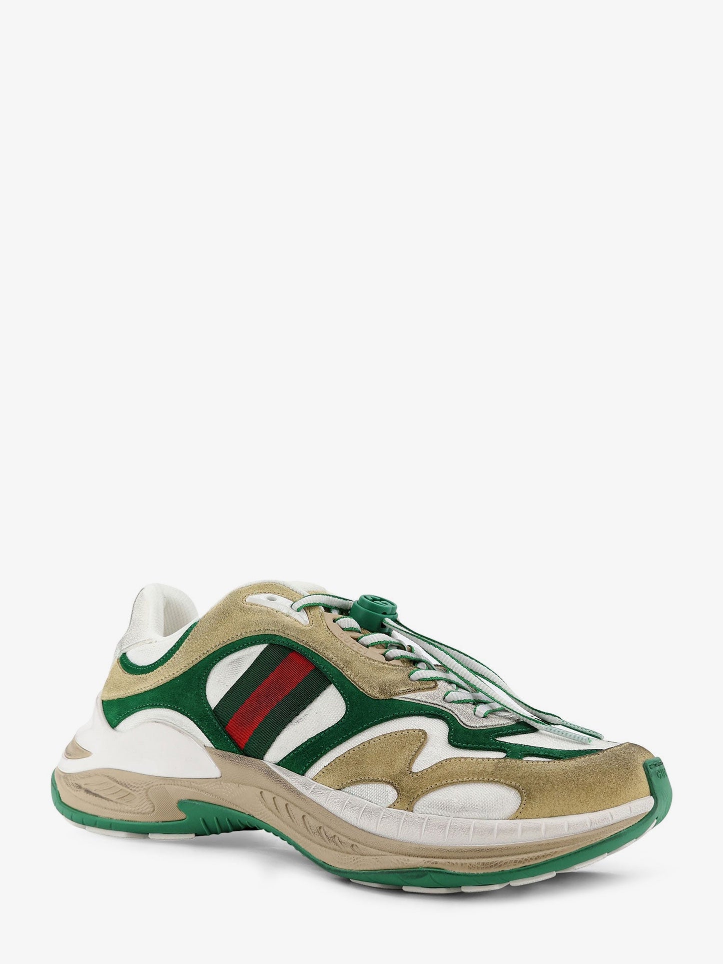 Gucci Men Suede Sneakers With Side Web Detail GUCCI